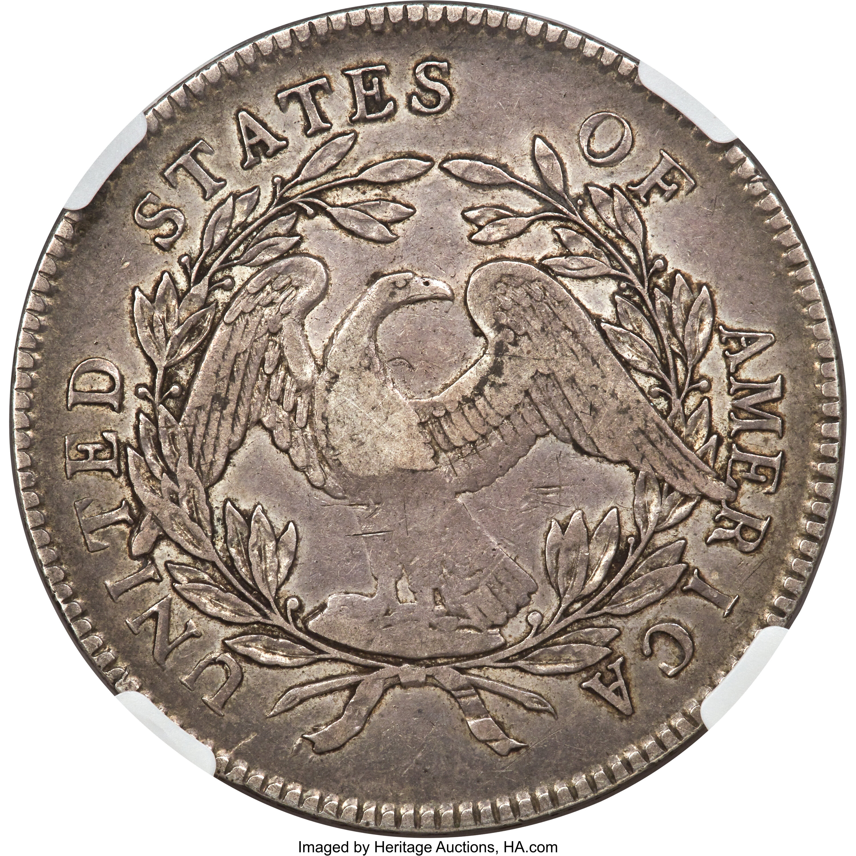 1795 $1  Flowing Hair, 3 Leaves, B-7, BB-18 XF40 thumbnail 3