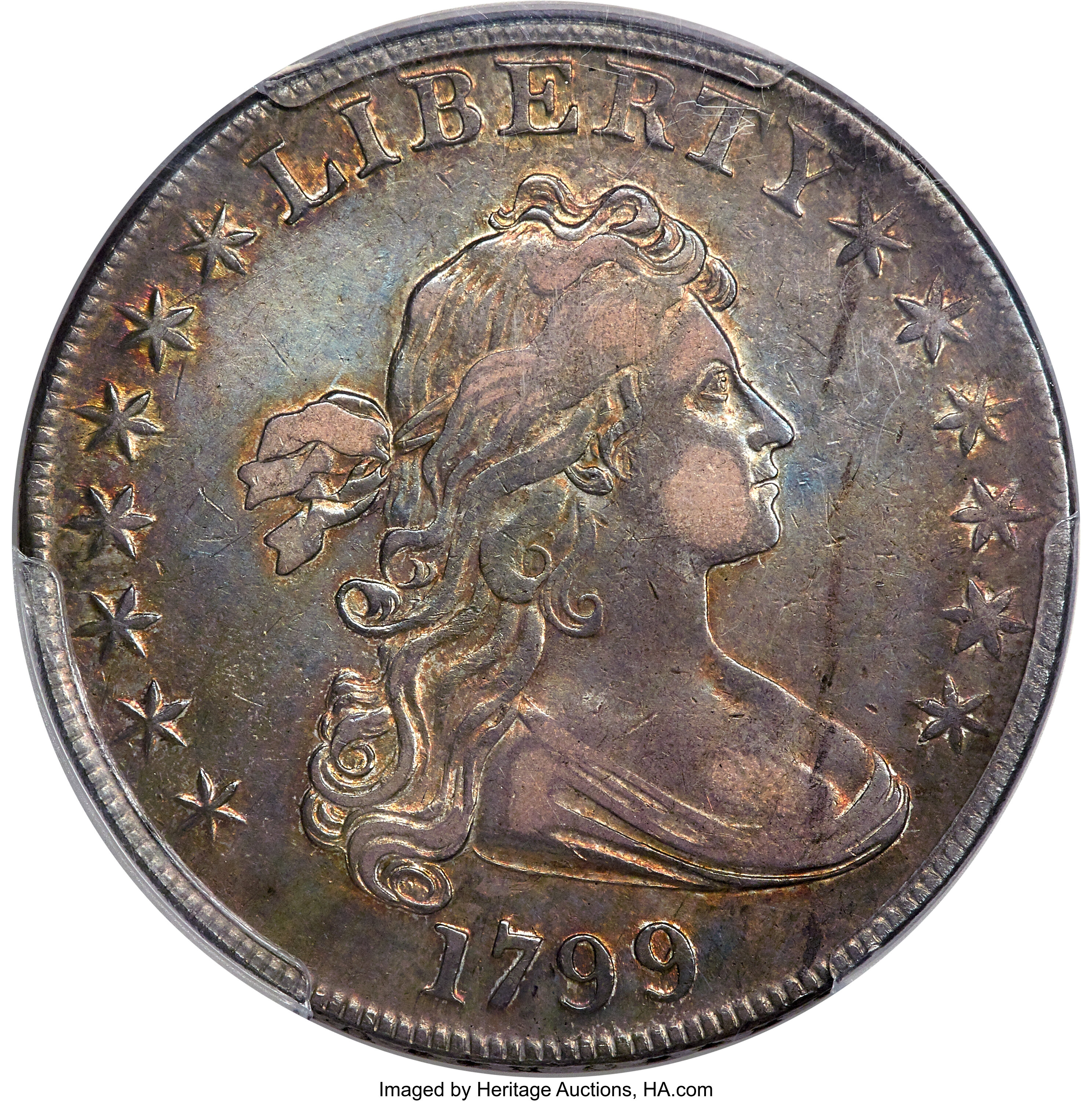 1799 $1 7x6 Stars, B-17, BB-164, R.2, VF35 PCGS. ...