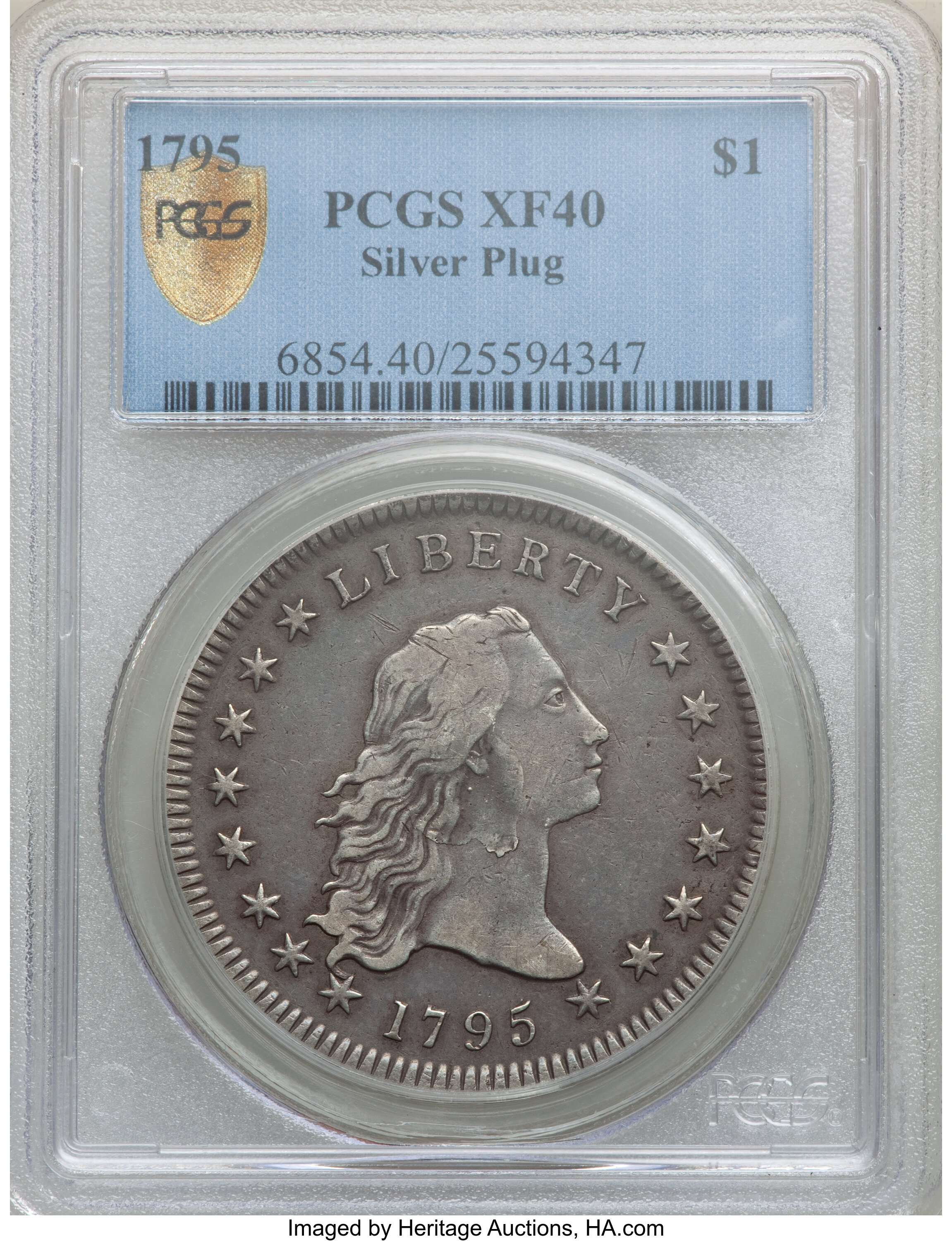 1795 $1  Flowing Hair, 2 Leaves, B-3, BB-11 P1 thumbnail 14