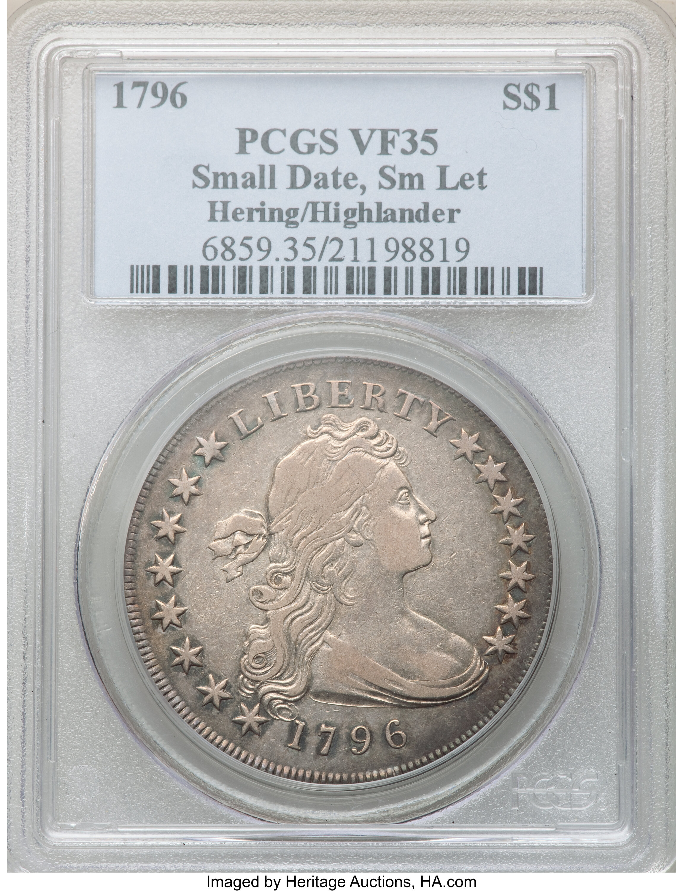 1796 $1  Small Date, Small Letters, B-2, BB-63 VF35 thumbnail 8