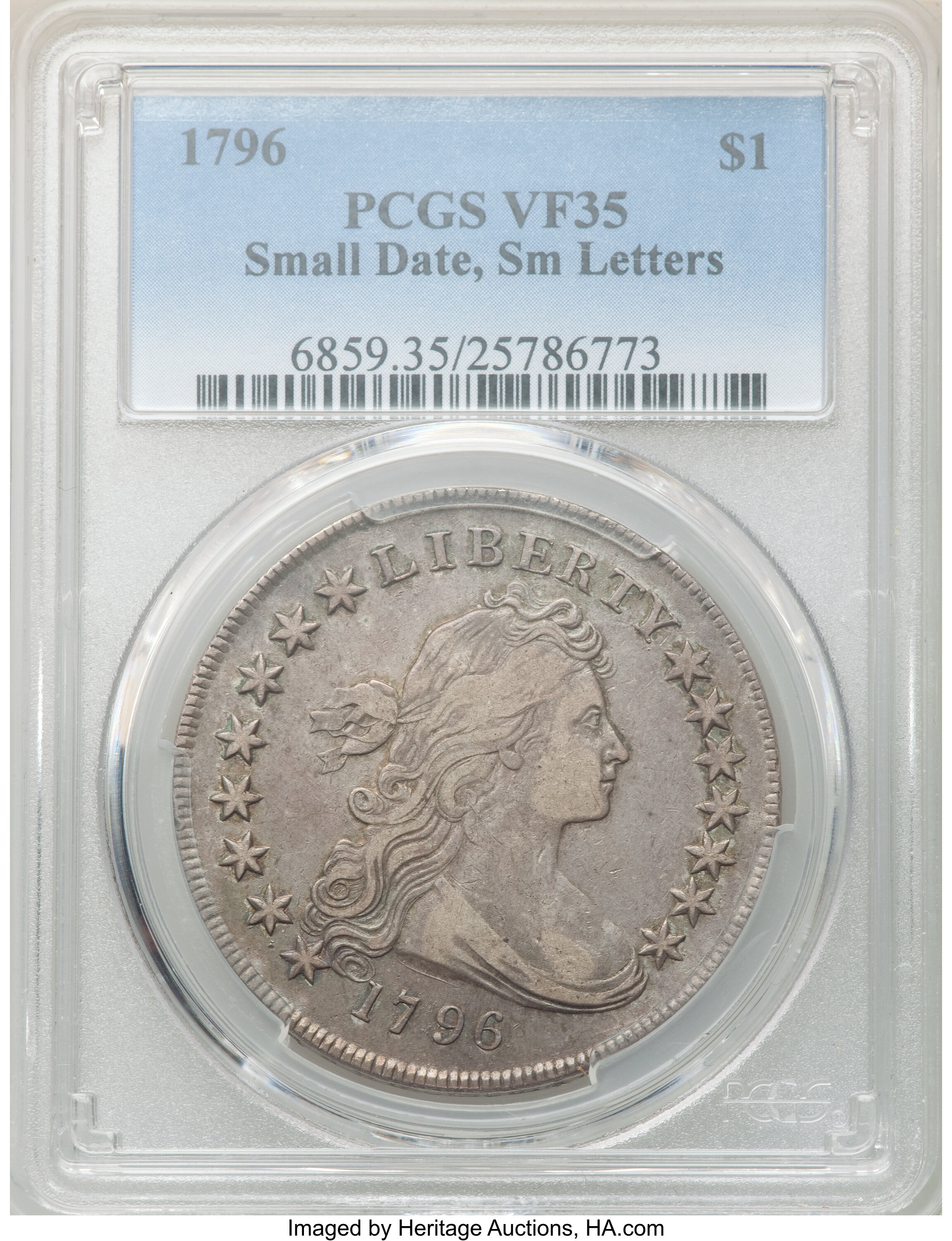 1796 $1  Small Date, Small Letters, B-1, BB-66 AG3 thumbnail 24