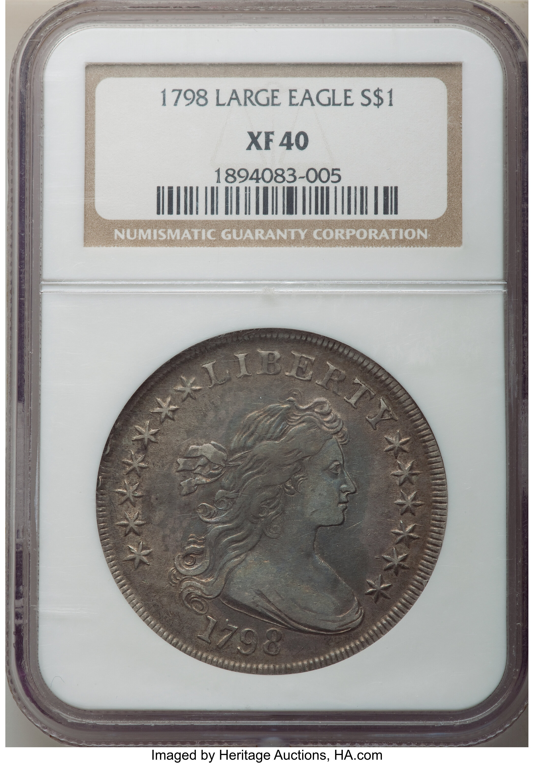 1798 $1  Large Eagle, Pointed 9, Close Date, B-27, BB-113 AG3 thumbnail 27