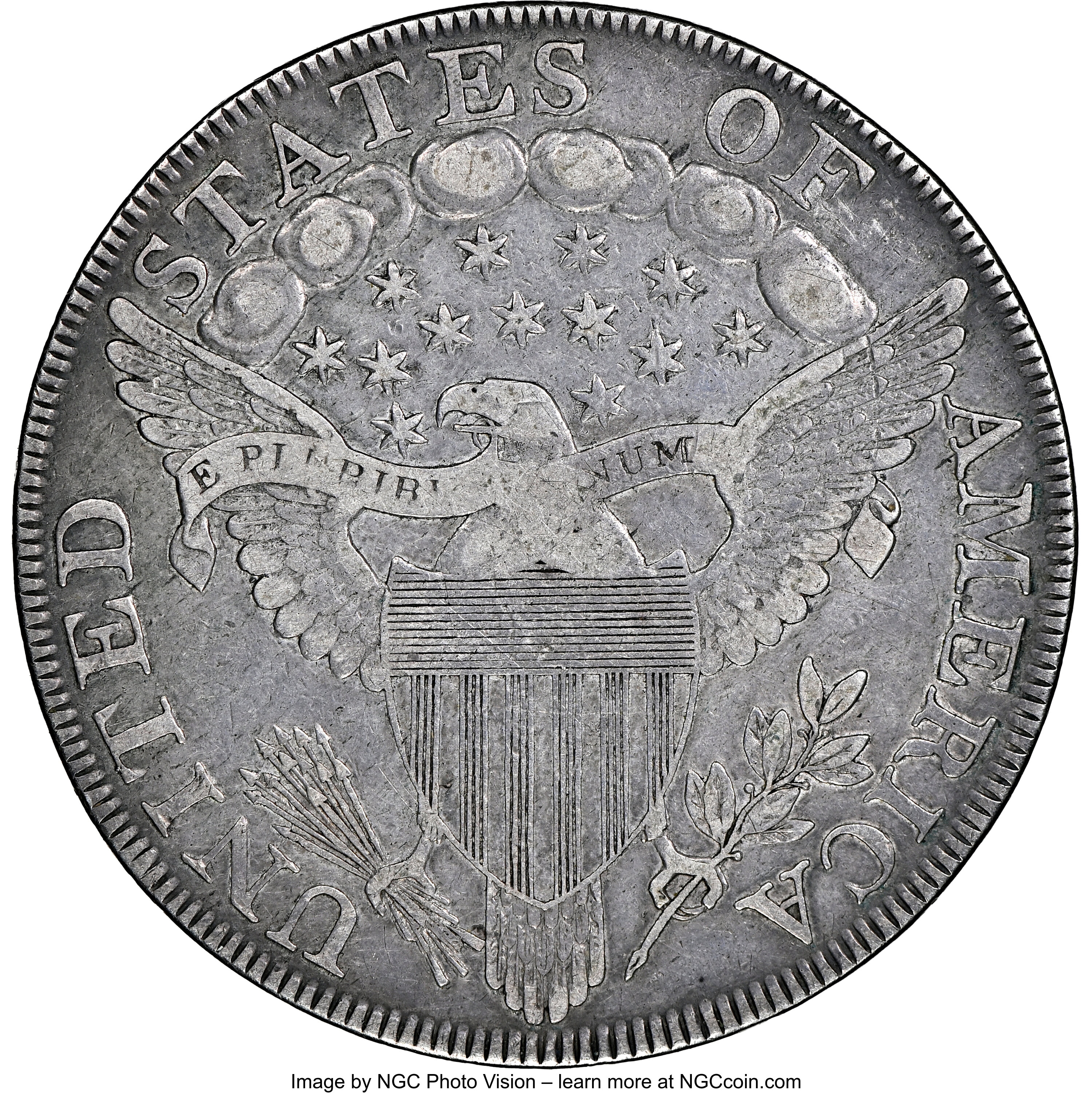 1798 $1  Large Eagle, Pointed 9, 5 Berries, B-10, BB-109 AG3 CAC thumbnail 8