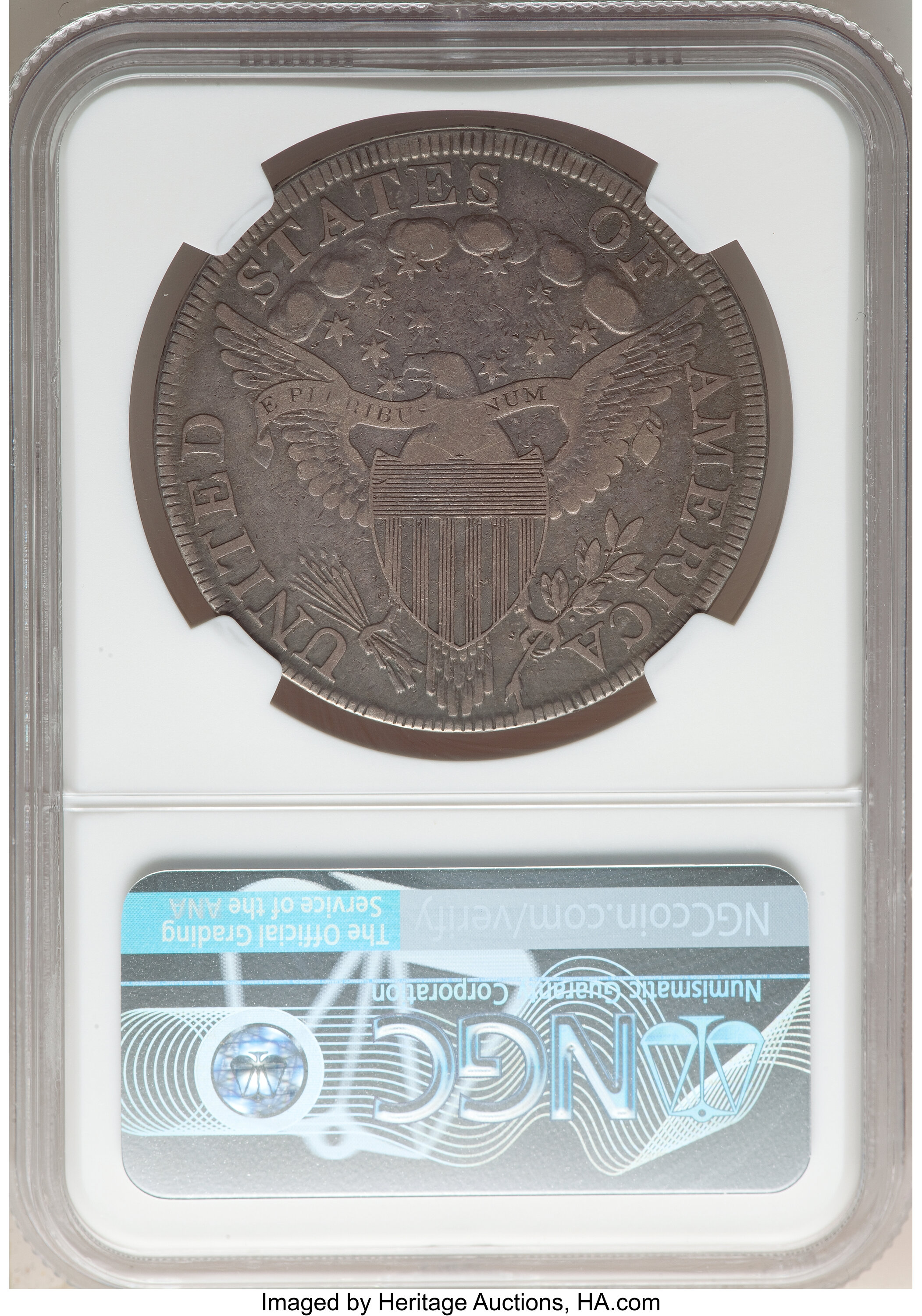 1798 $1  Large Eagle, Pointed 9, Close Date, B-25, BB-123 F15 CAC thumbnail 2
