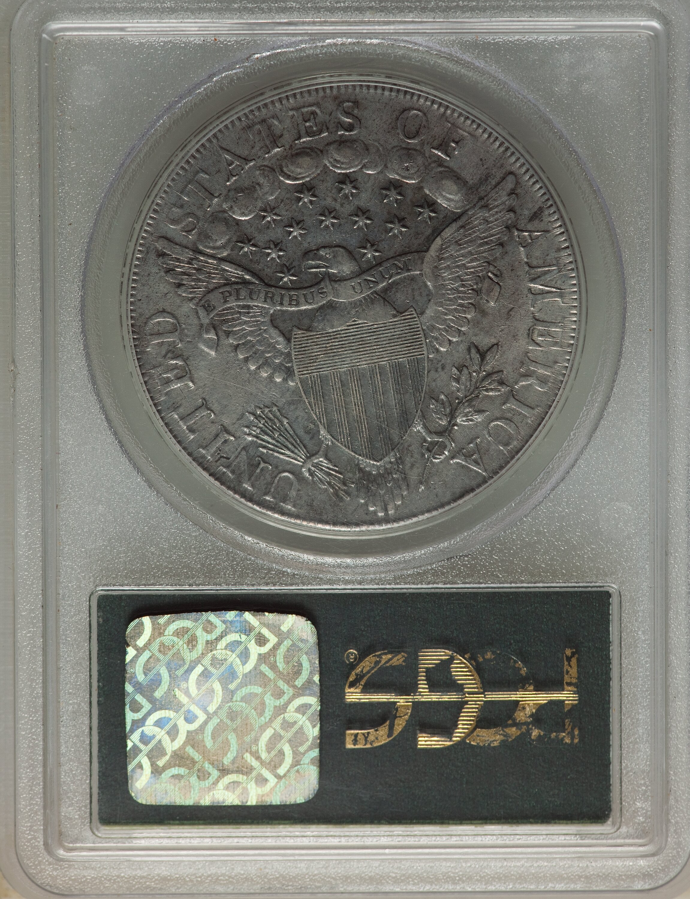 1798 $1  Large Eagle, Pointed 9, Close Date, B-27, BB-113 XF45 CAC thumbnail 4