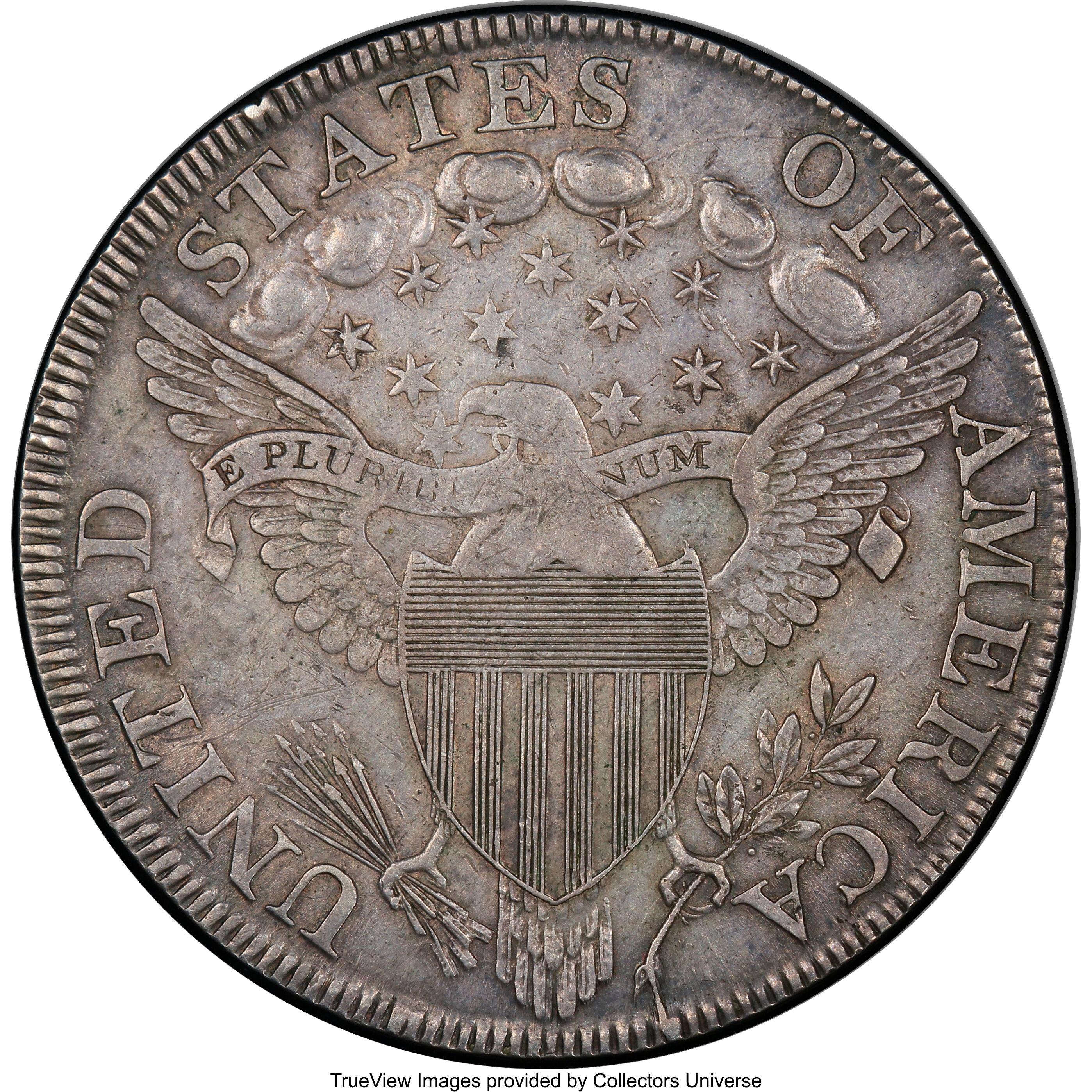 1798 $1  Large Eagle, Pointed 9, 5 Berries, B-24, BB-124 MS62 CAC thumbnail 19