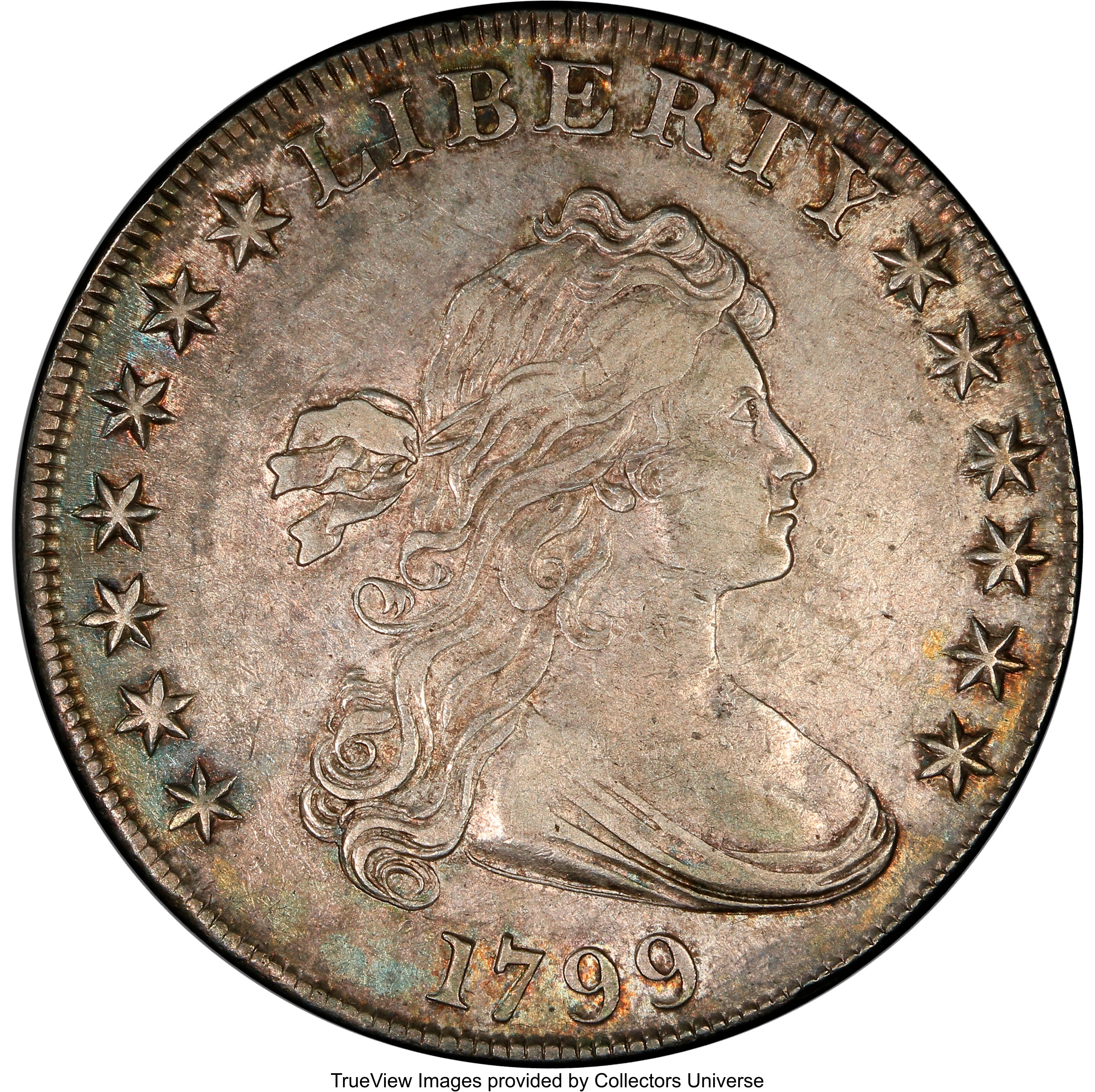 1799 $1 7x6 Stars, B-8, BB-165, R.3, AU53 PCGS. ...