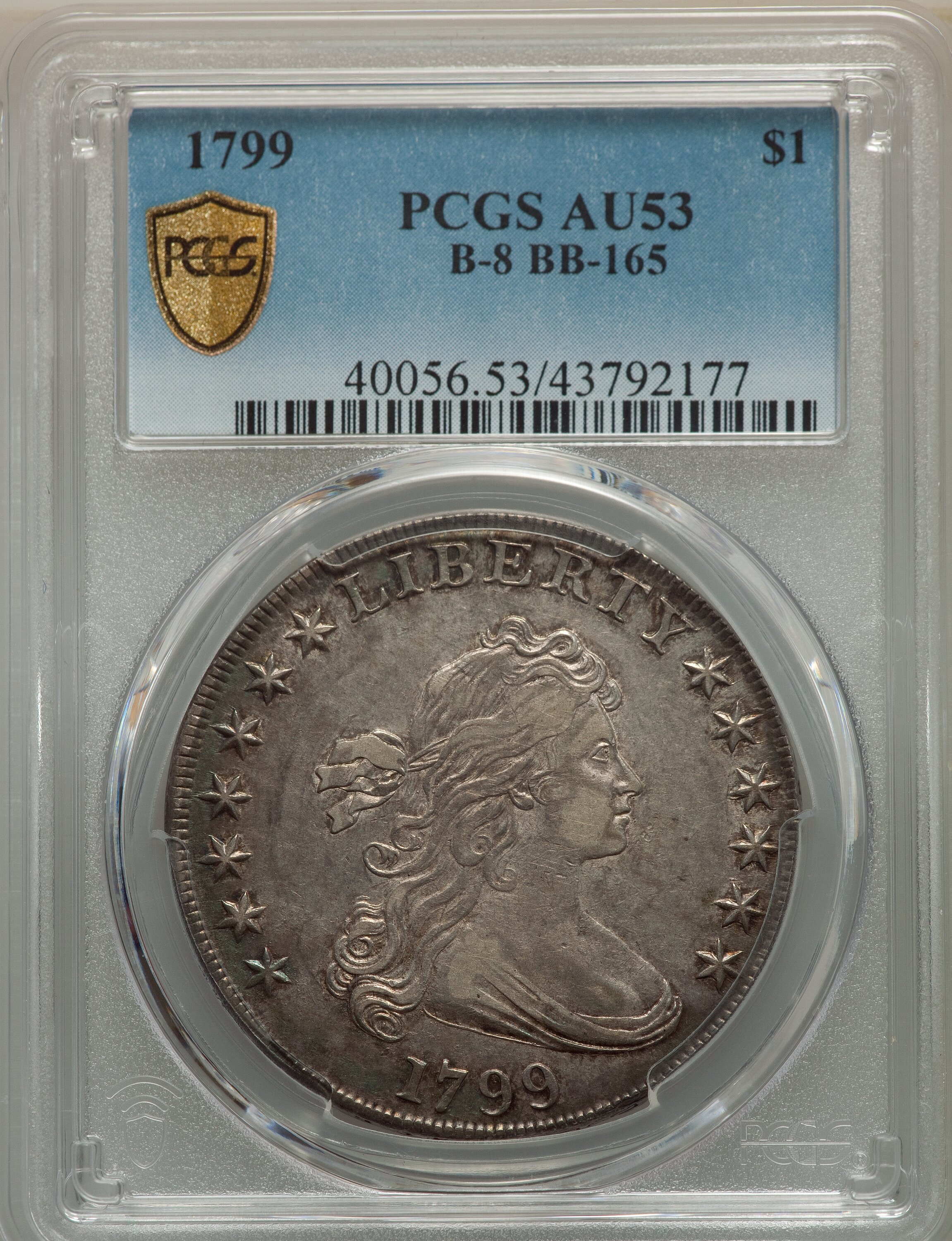 1799 $1  7x6 Stars, B-8, BB-165 AU58 thumbnail 22