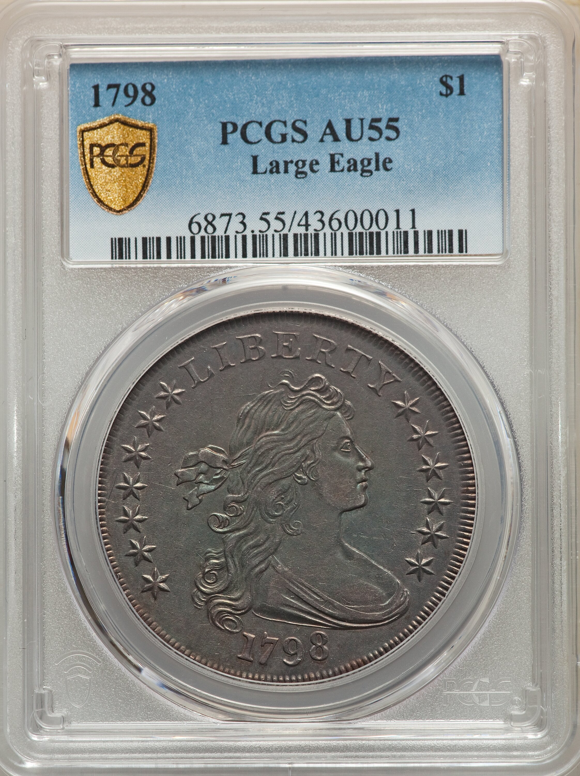 1798 $1  Large Eagle, Pointed 9, Close Date, B-27, BB-113 MS60 thumbnail 26