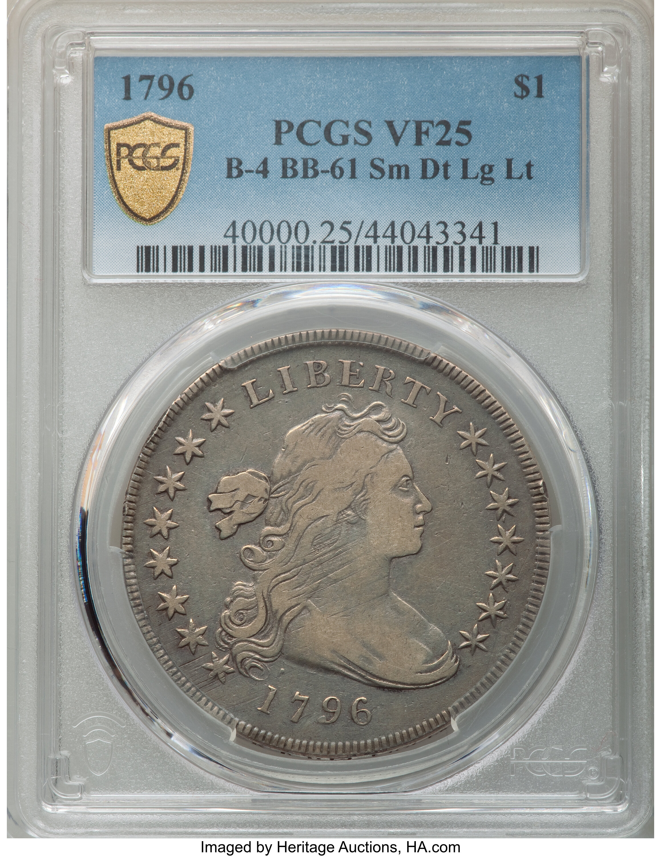 1796 $1  Small Date, Large Letters, B-4, BB-61 VF25 thumbnail 6