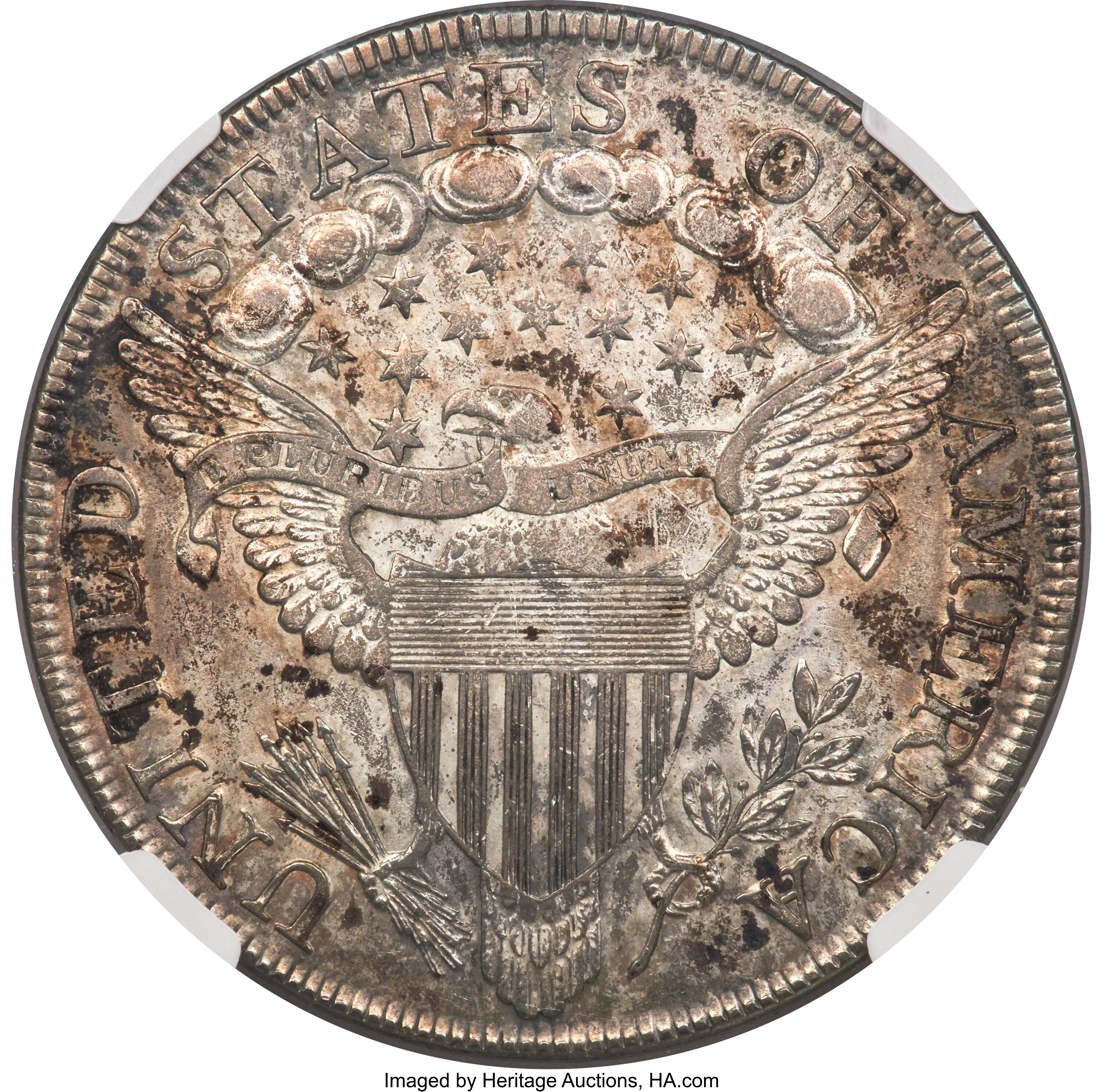 1798 $1  Large Eagle, Pointed 9, Close Date, B-28, BB-118 MS63 thumbnail 15
