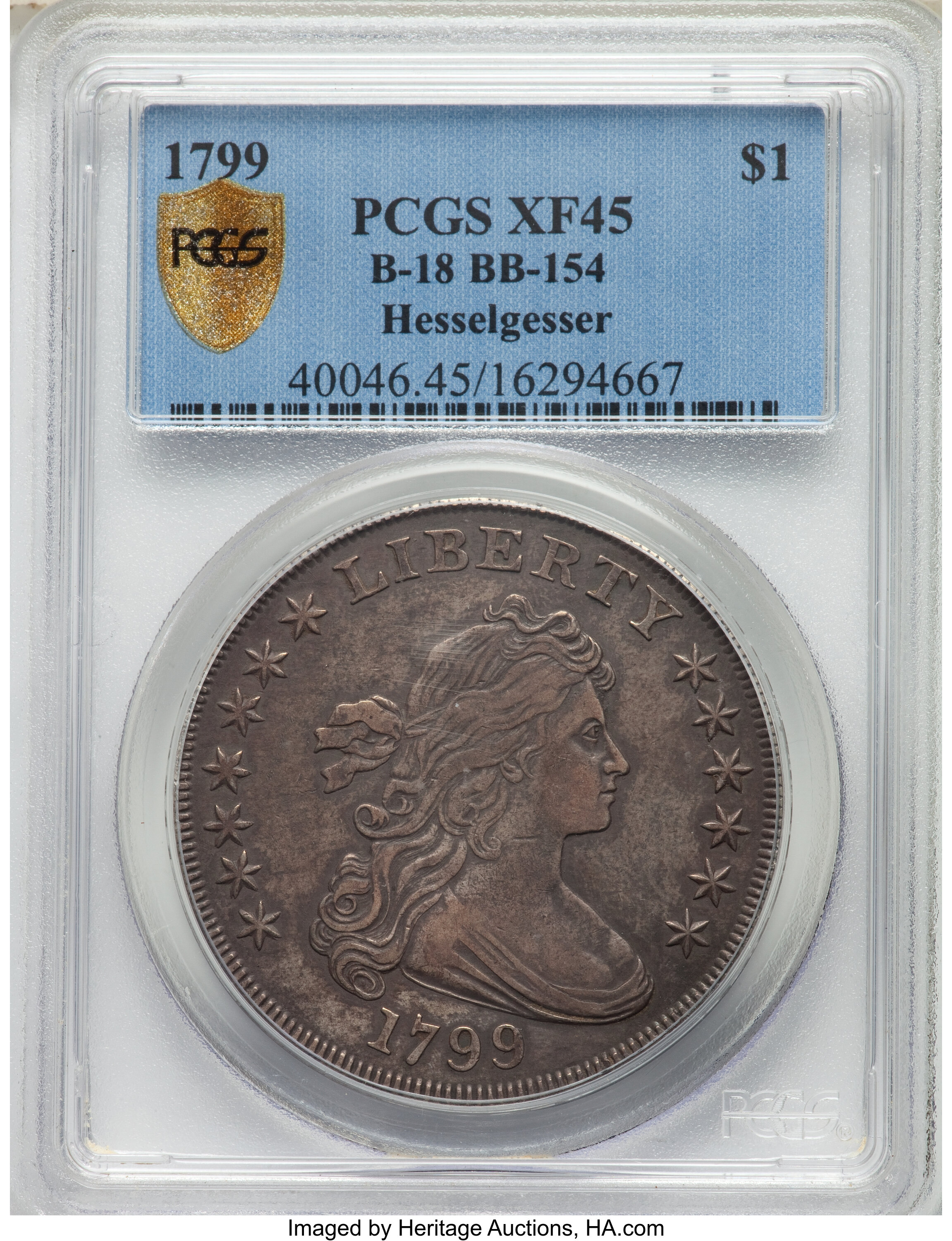 1799 $1  7x6 Stars, B-18, BB-154 AG3 thumbnail 13