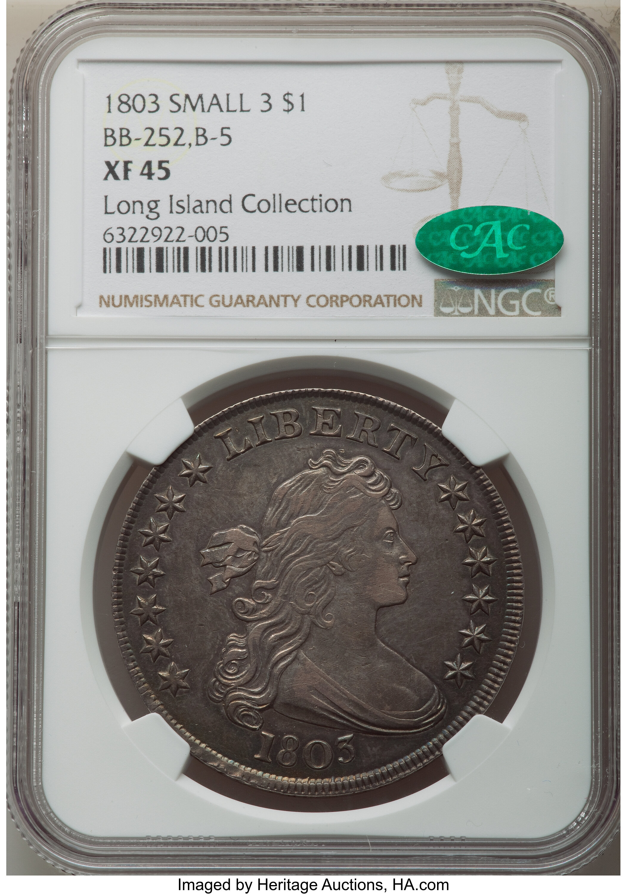 1803 $1  Small 3, B-5, BB-252 XF45 thumbnail 8