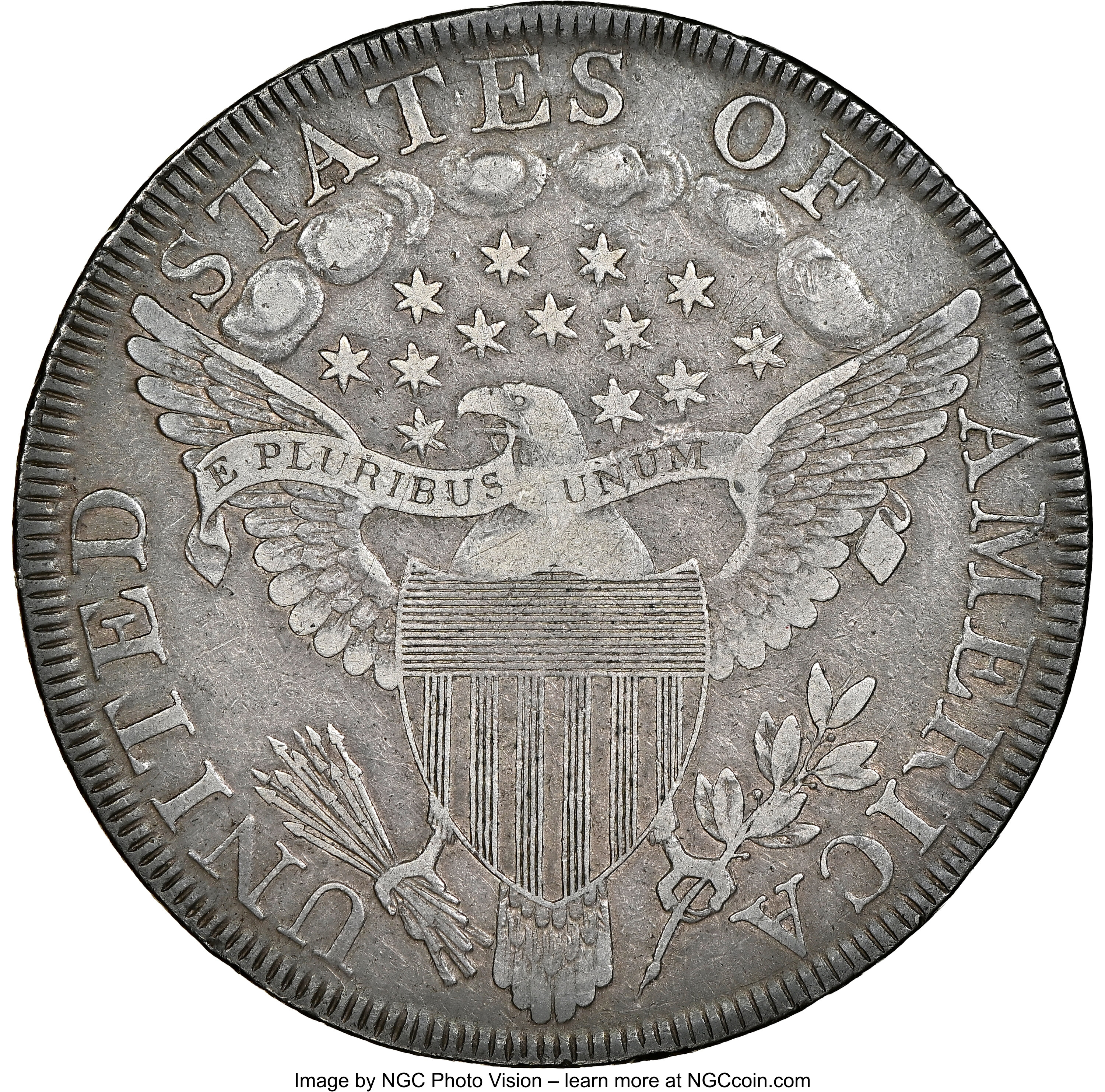1798 $1  Large Eagle, Pointed 9, Wide Date, B-19, BB-106 VG10 thumbnail 6