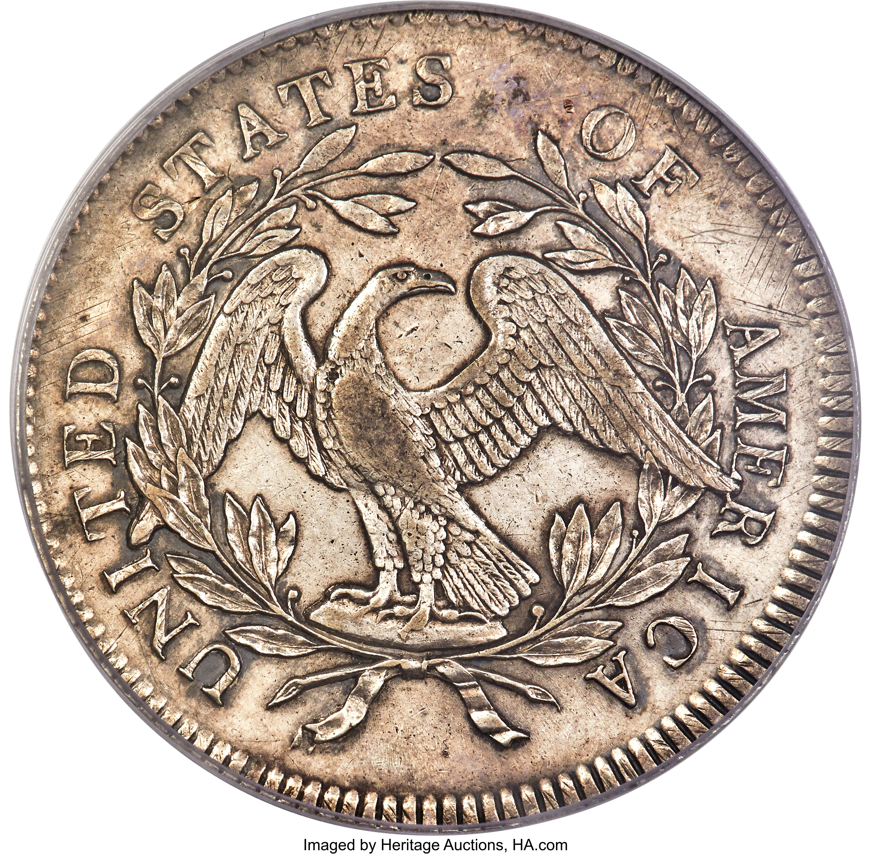 1795 $1  Flowing Hair, Silver Plug, 3 Leaves, B-7, BB-18 AU55 thumbnail 3