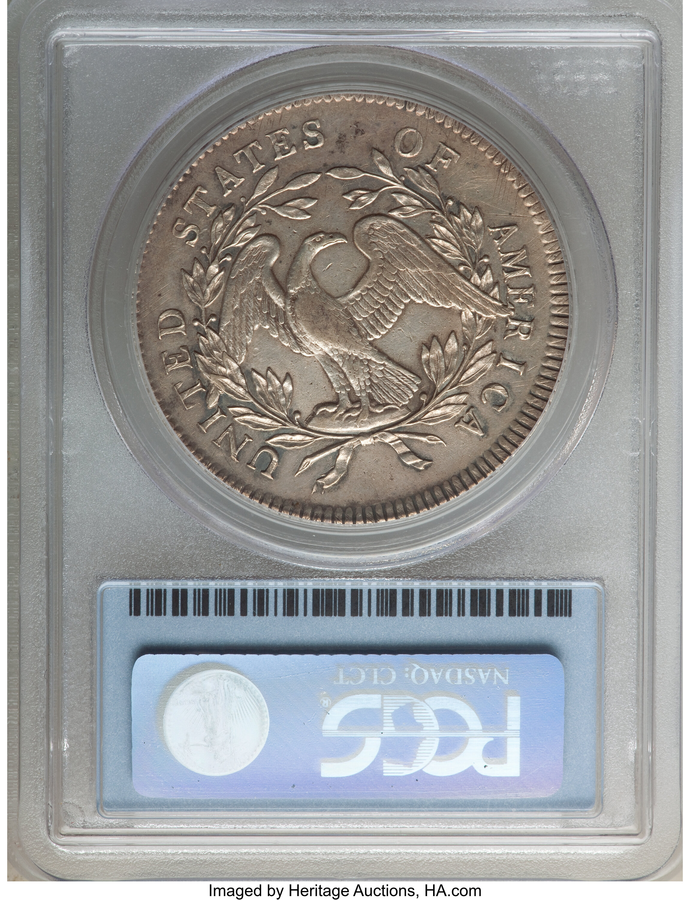 1795 $1  Flowing Hair, Silver Plug, 3 Leaves, B-7, BB-18 AU55 thumbnail 5