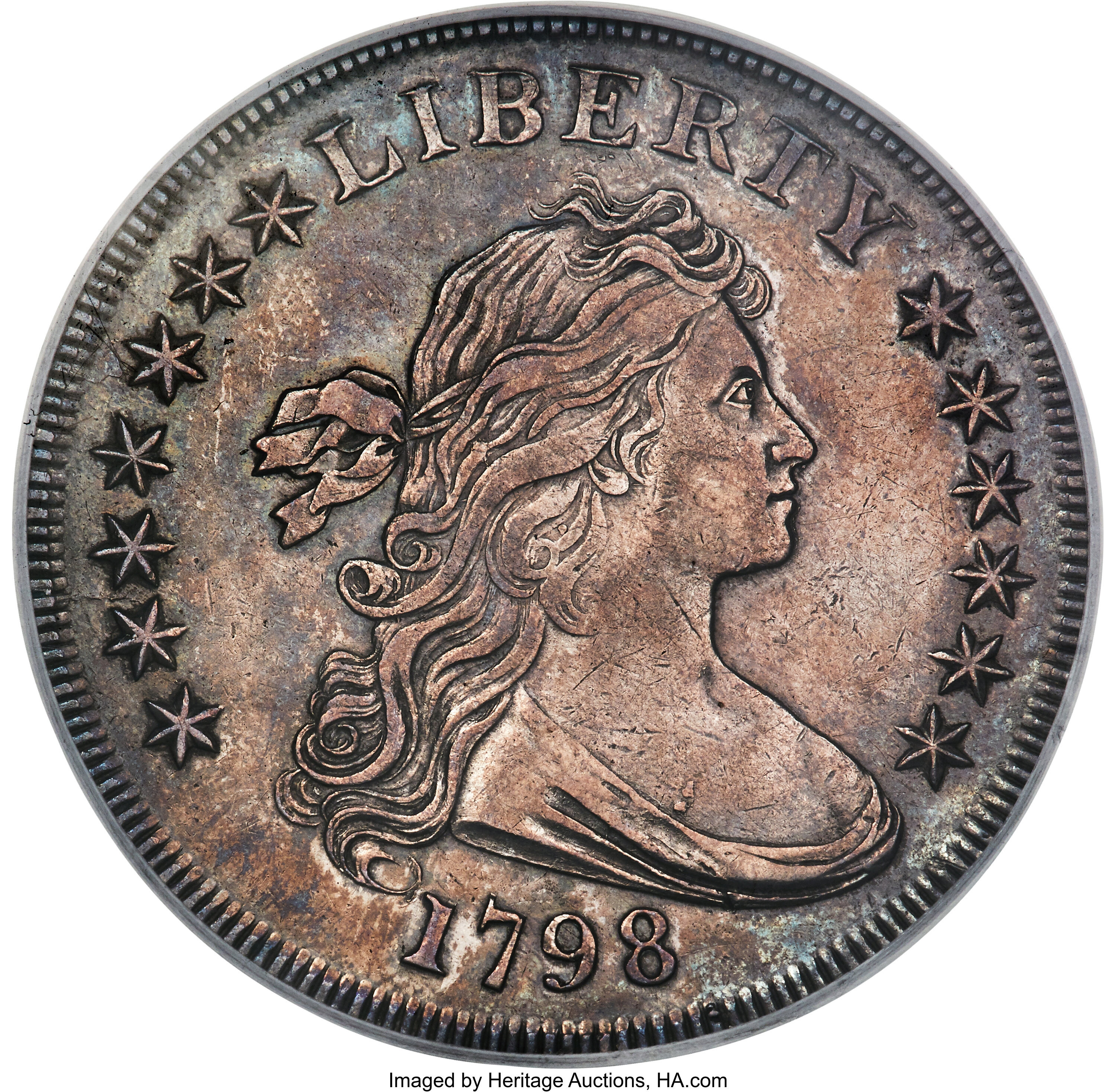 1798 $1 Large Eagle, Knob 9, 4 Vertical Lines, B-3, BB-94 MS