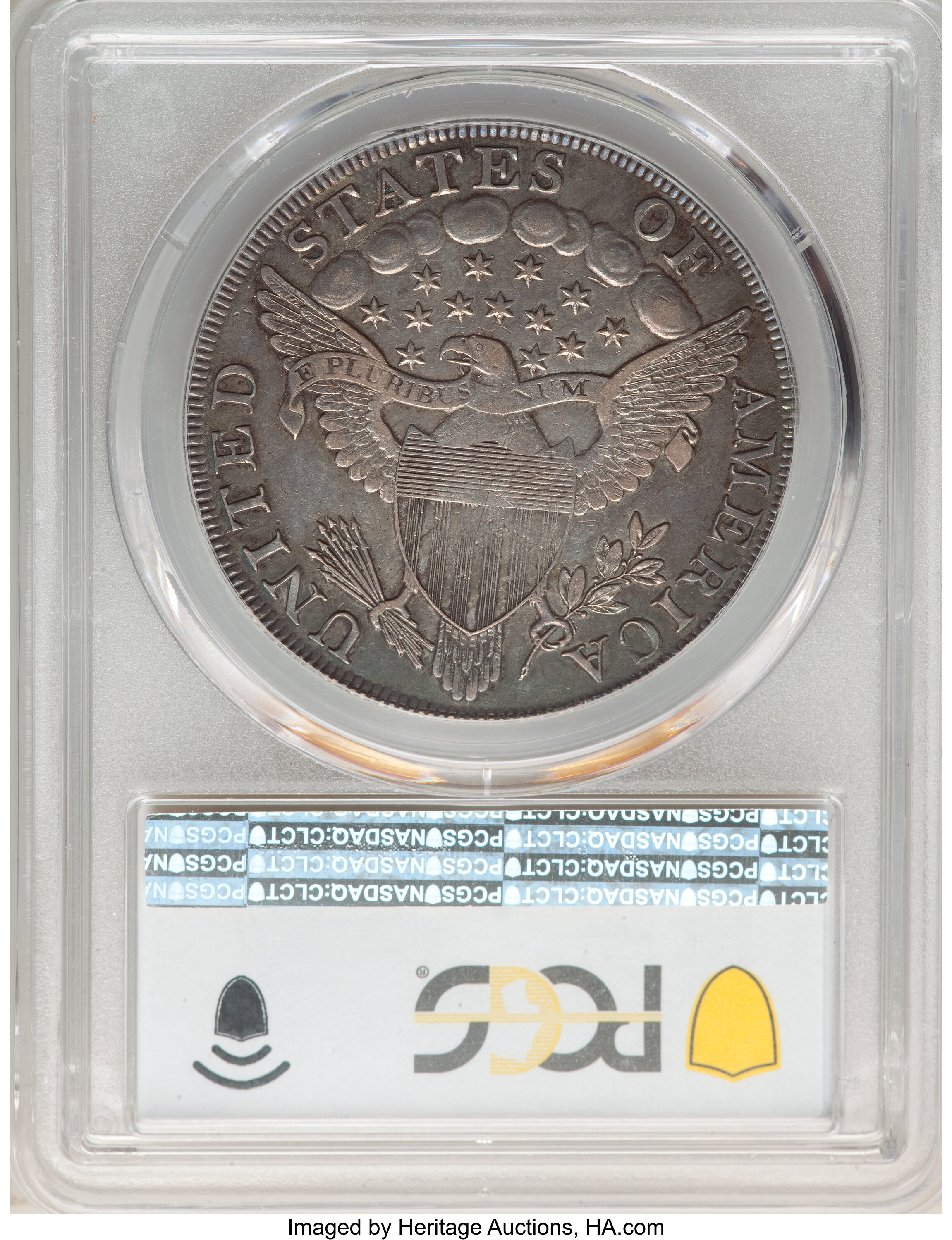 1798 $1  Large Eagle, Knob 9, 4 Vertical Lines, B-3, BB-94 VG10 CAC thumbnail 9