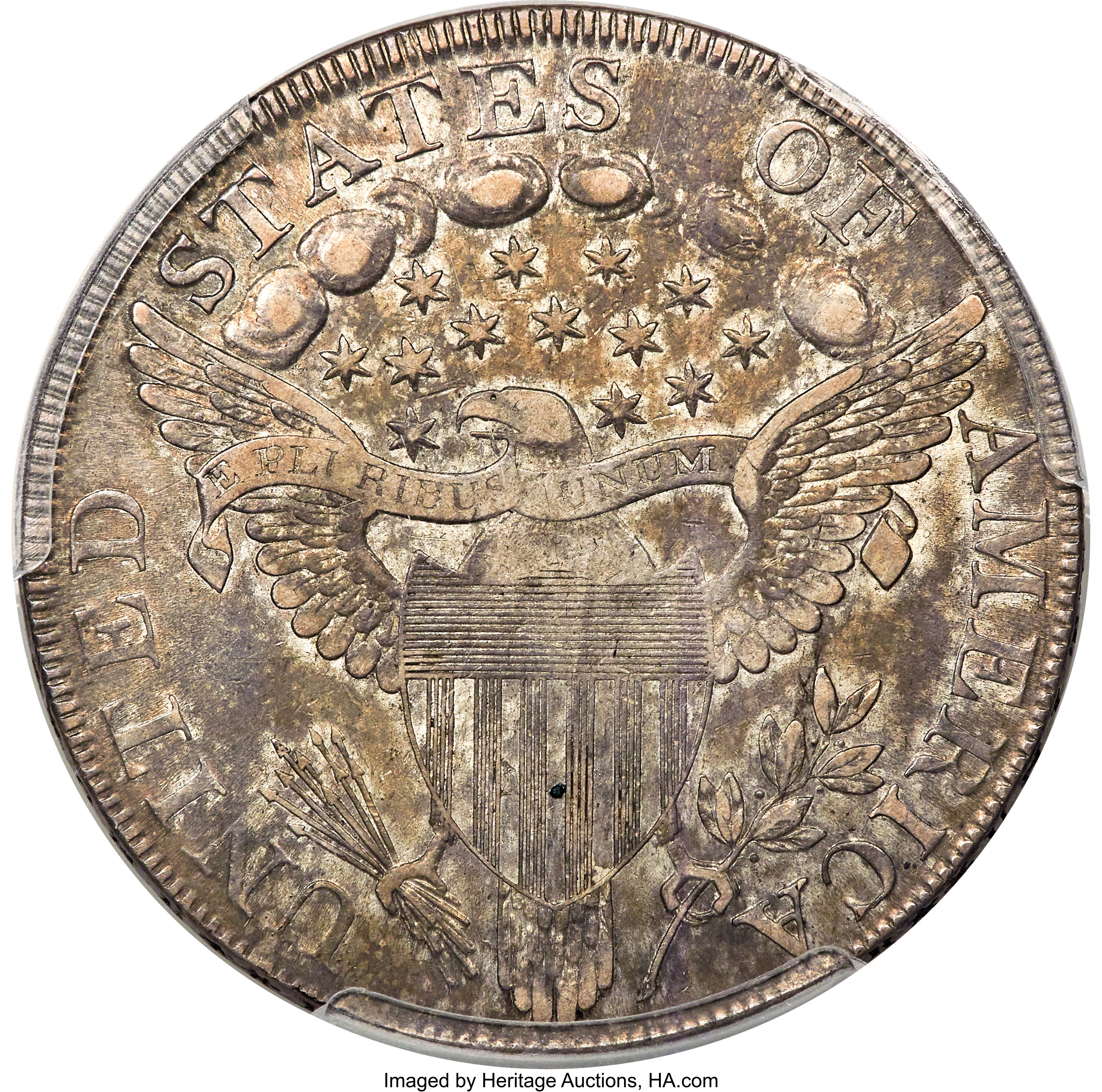 1798 $1  Large Eagle, Pointed 9, 10 Arrows, B-13, BB-108 XF45 thumbnail 5