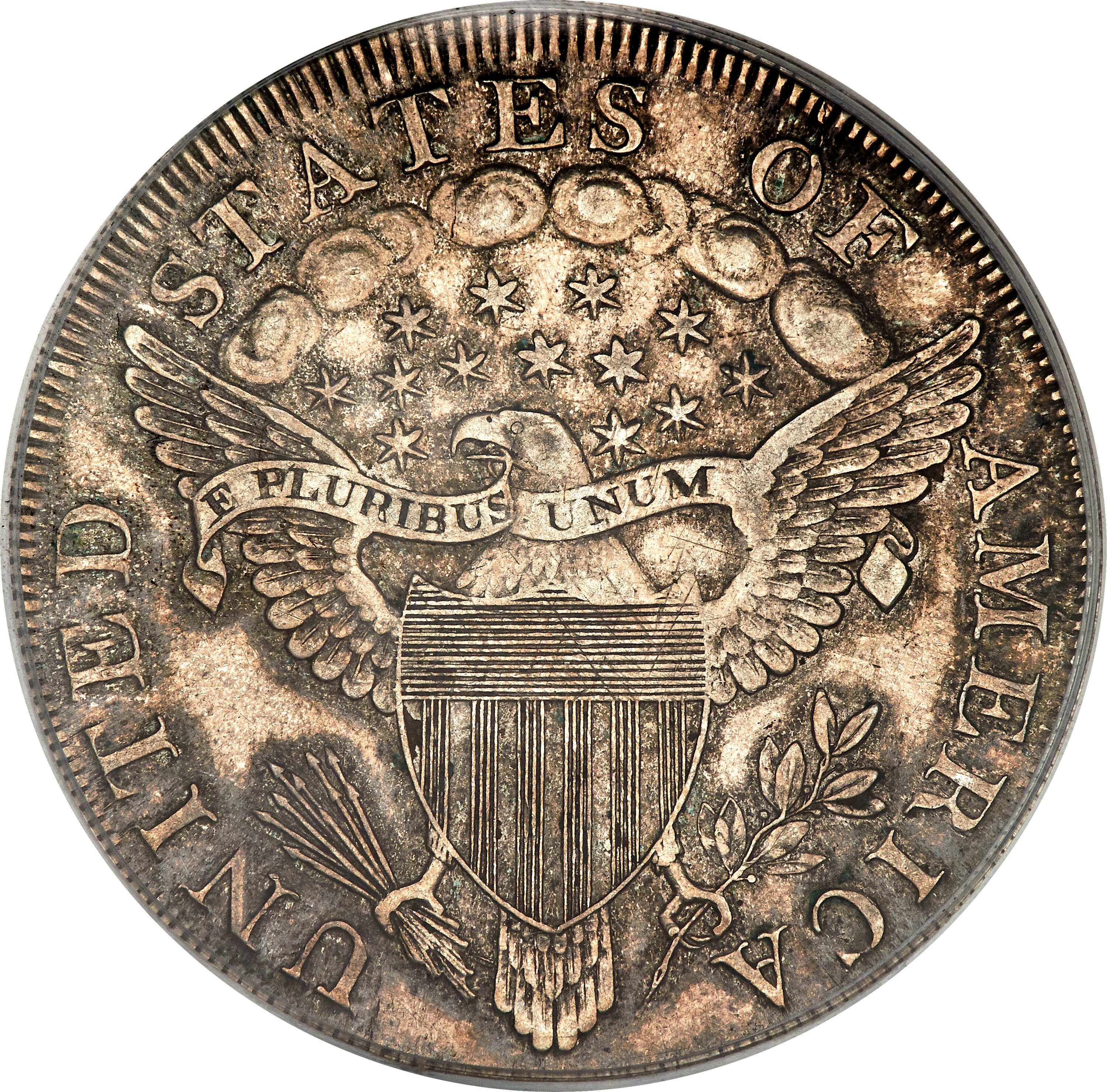 1798 $1  Large Eagle, Pointed 9, Close Date, B-9, BB-121 AU53 thumbnail 4