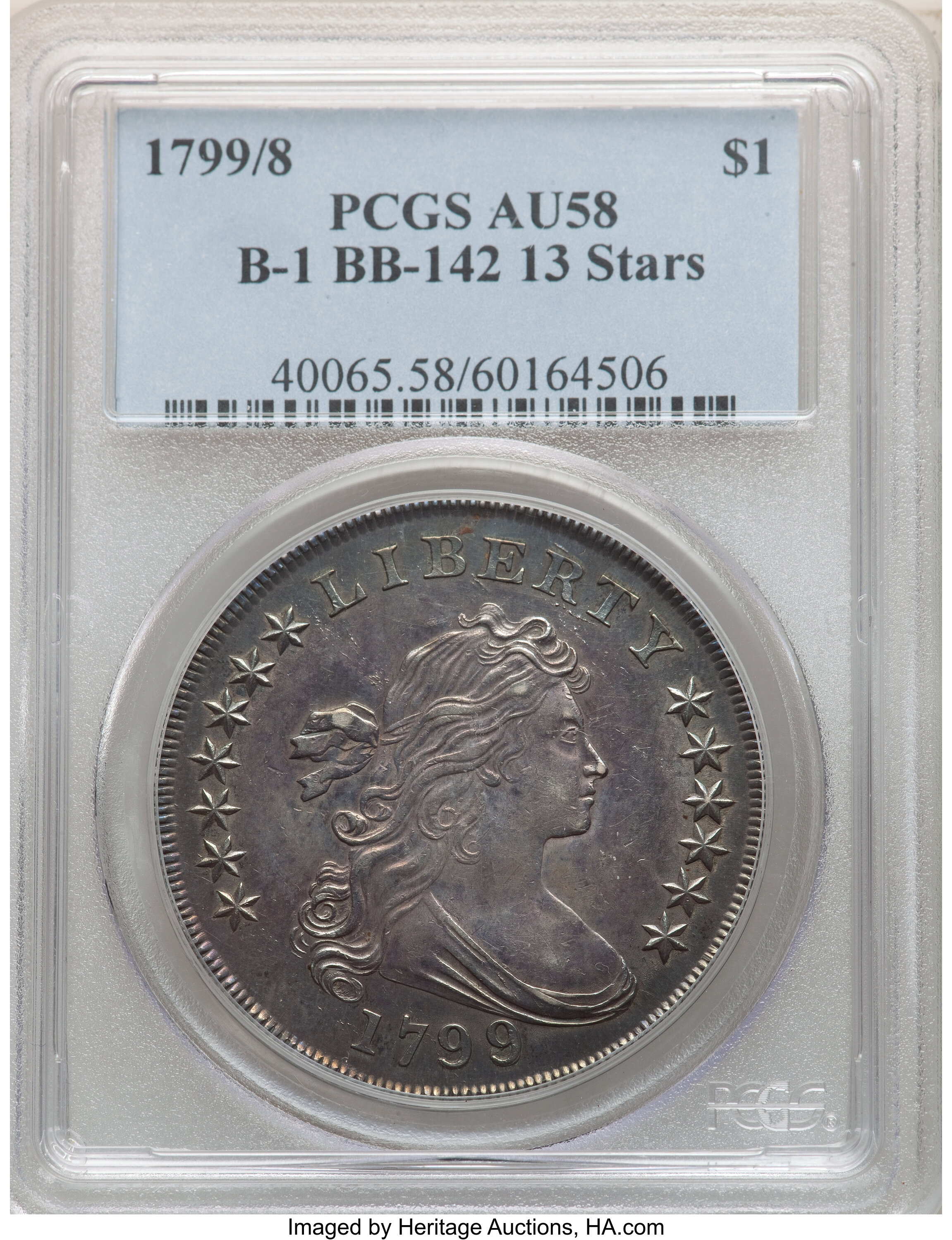 1799/8 $1  13 Stars Reverse, B-1, BB-142 MS66 thumbnail 12