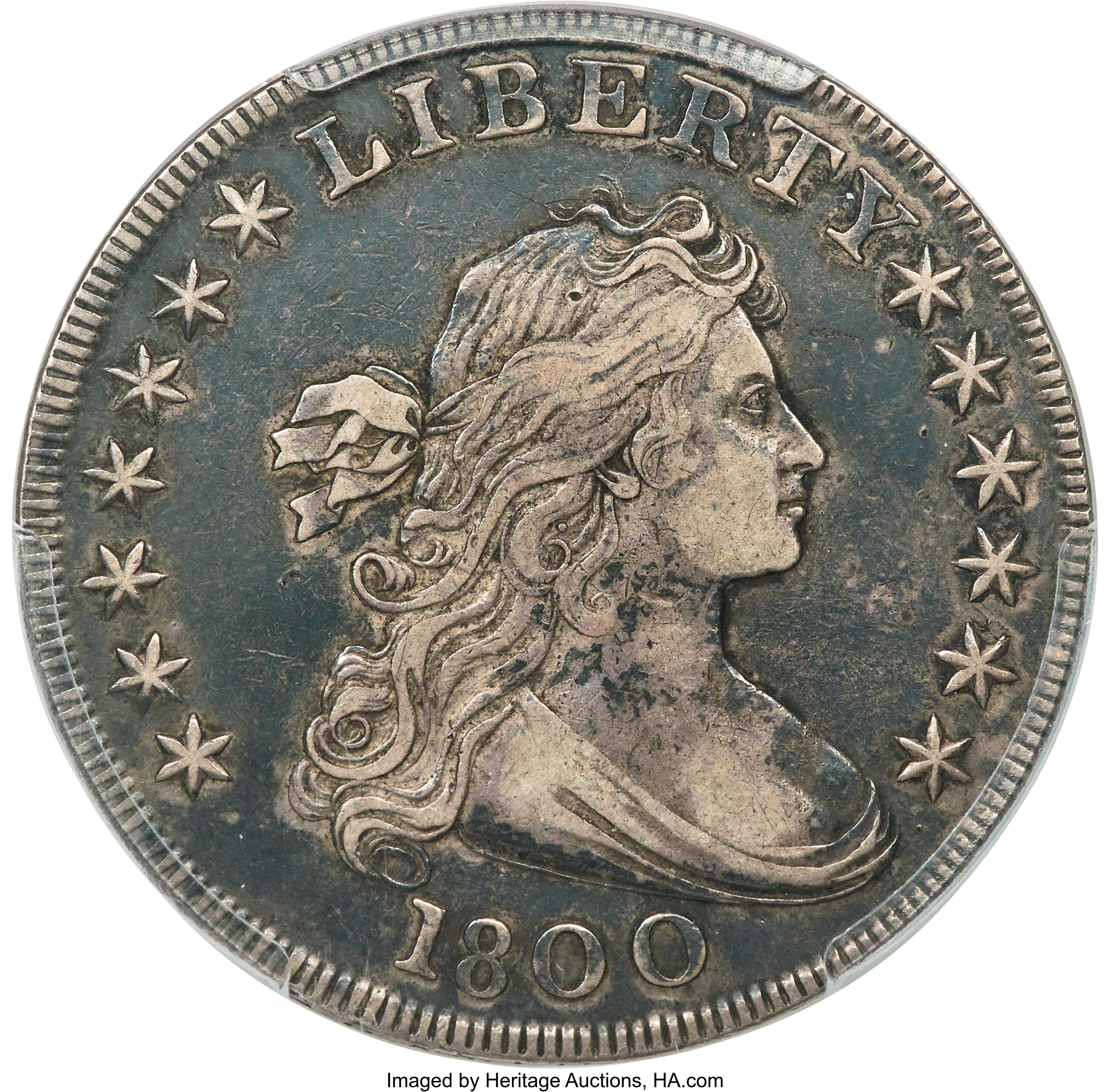 1800 $1 Wide Date, Low 8, B-10, BB-190, R.3, XF45 PCGS. CAC. ...