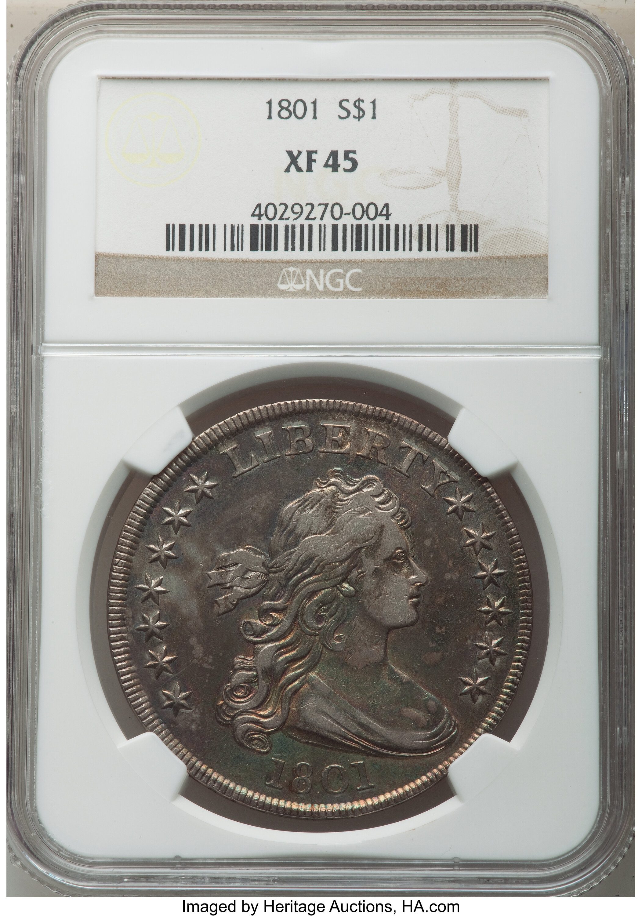 1801 $1  B-1, BB-211 XF45 CAC thumbnail 5
