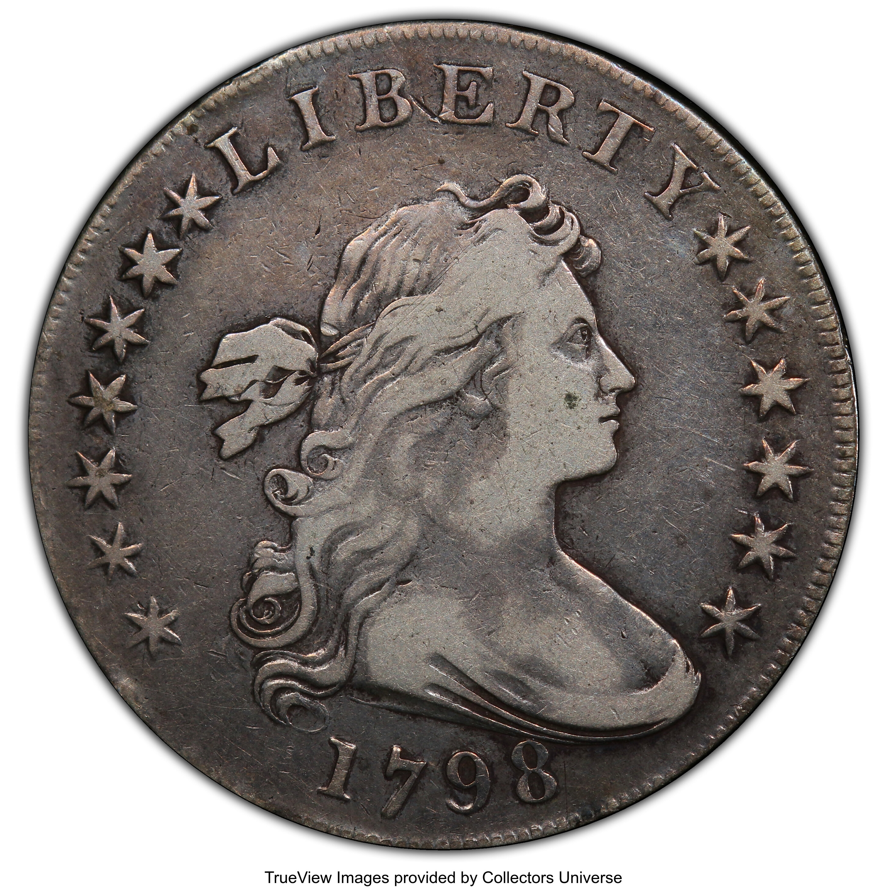 1798 $1 Large Eagle, Pointed 9, Wide Date, B-23, BB-105, R.3, VF20 PCGS. PCGS Population: (2/27 and 0/0+). NGC Census: (2/3...