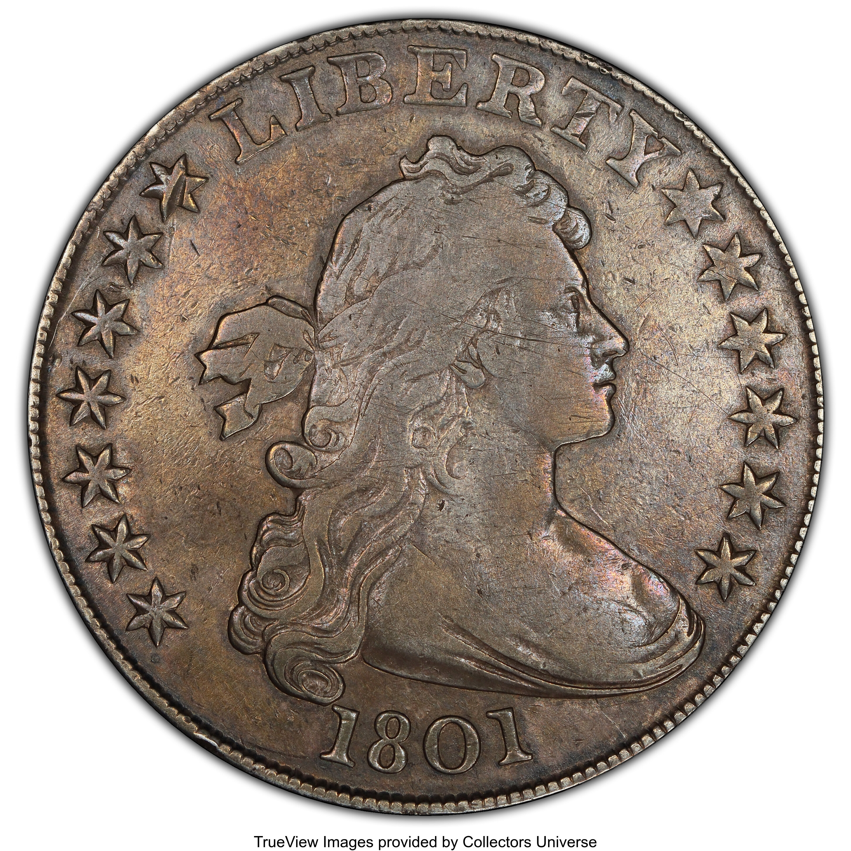 1801 $1 B-4, BB-214, R.4, VF20 PCGS. PCGS Population: (1/8 and 0/0+). NGC Census: (1/14 and 0/0+). VF20....