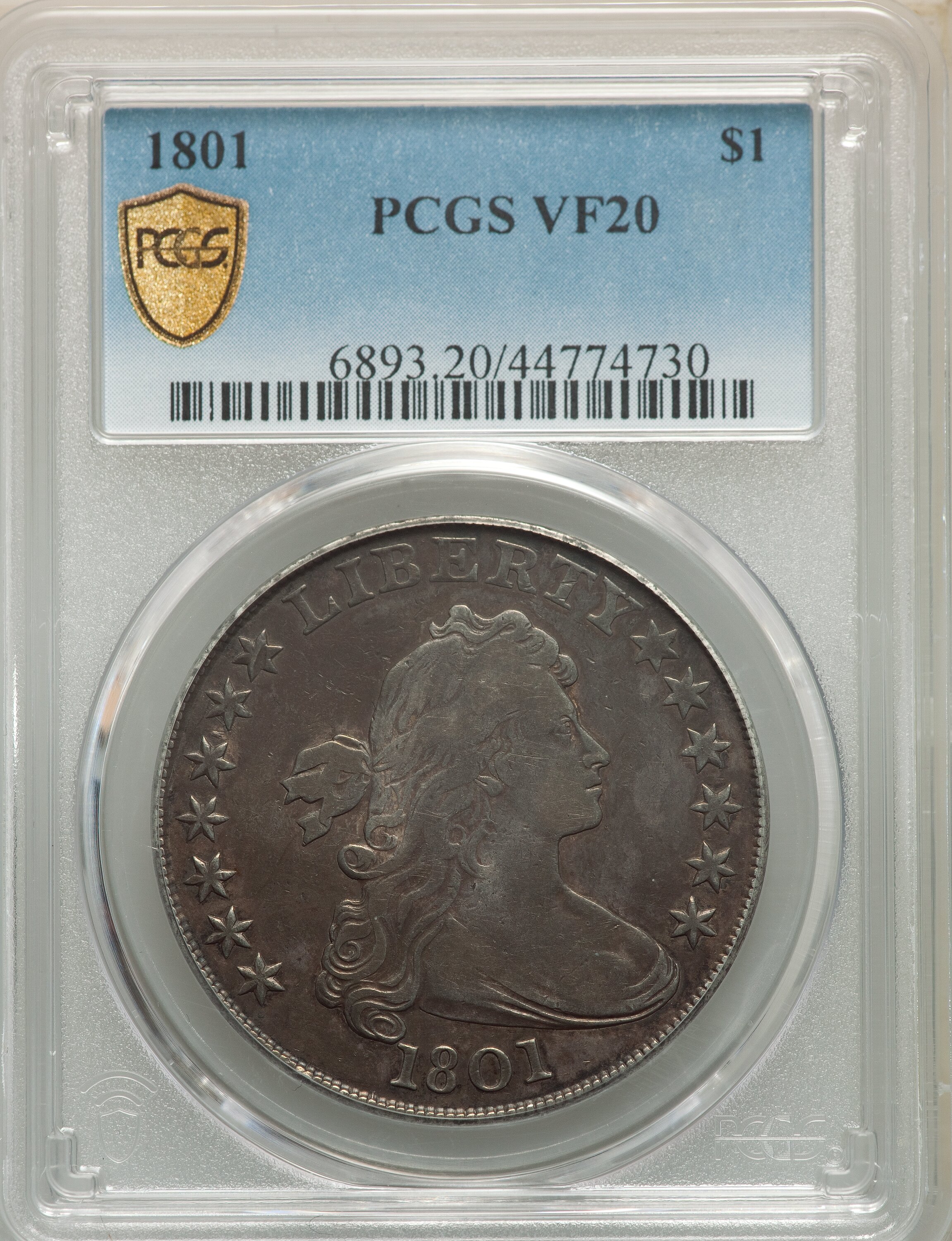 1801 $1  B-4, BB-214 VF20 CAC thumbnail 8