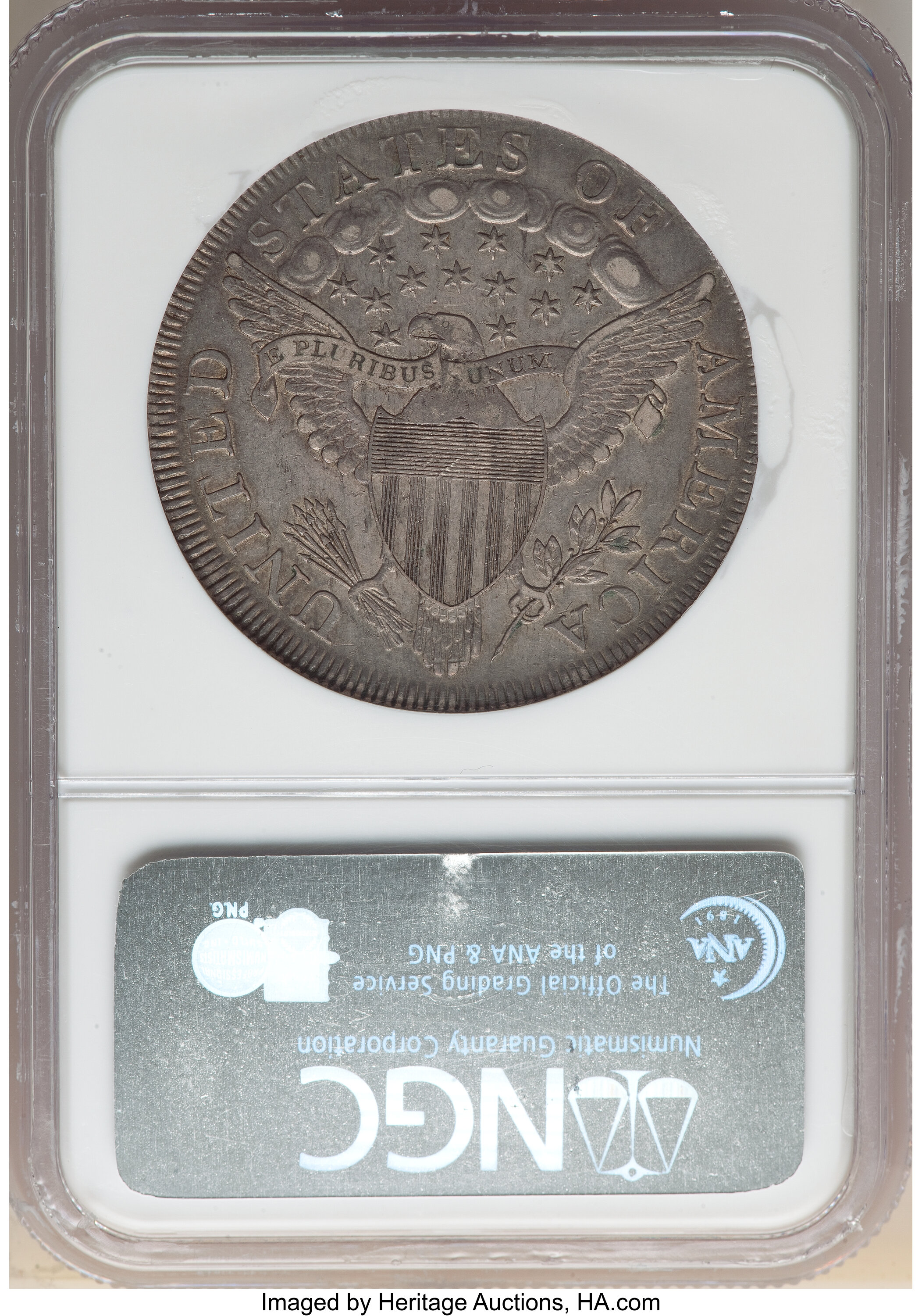 1798 $1  Large Eagle, Pointed 9, 5 Berries, B-11, BB-111 AU50 thumbnail 3