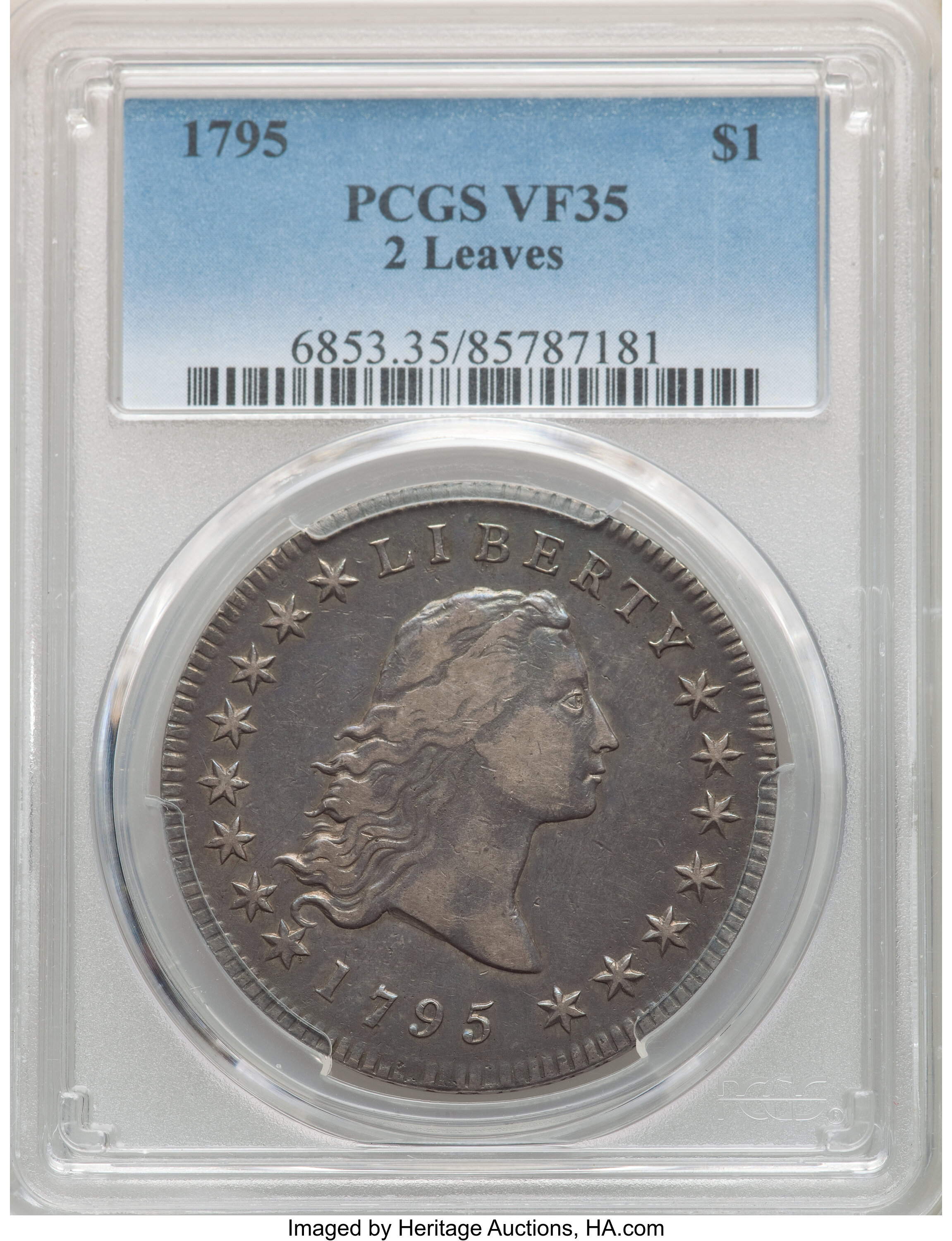 1795 $1  Flowing Hair, 2 Leaves, B-1, BB-21 VF35 thumbnail 6