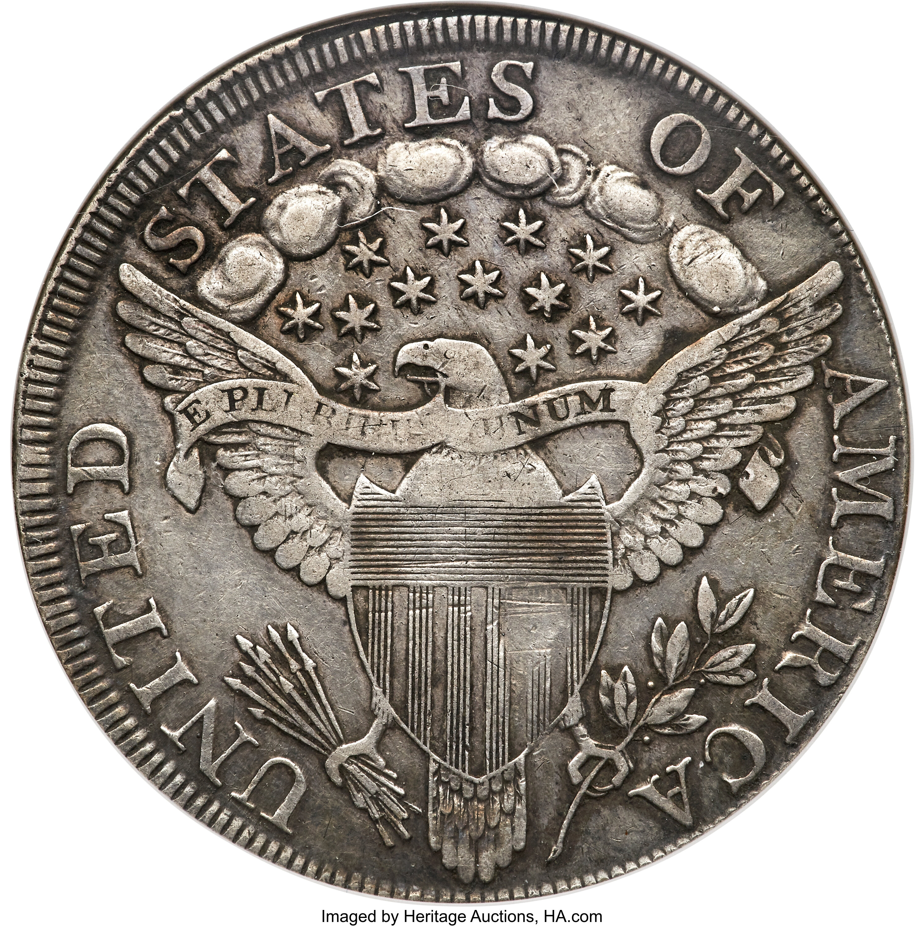 1798 $1  Large Eagle, Pointed 9, 10 Arrows, B-21, BB-107 VF35 thumbnail 6