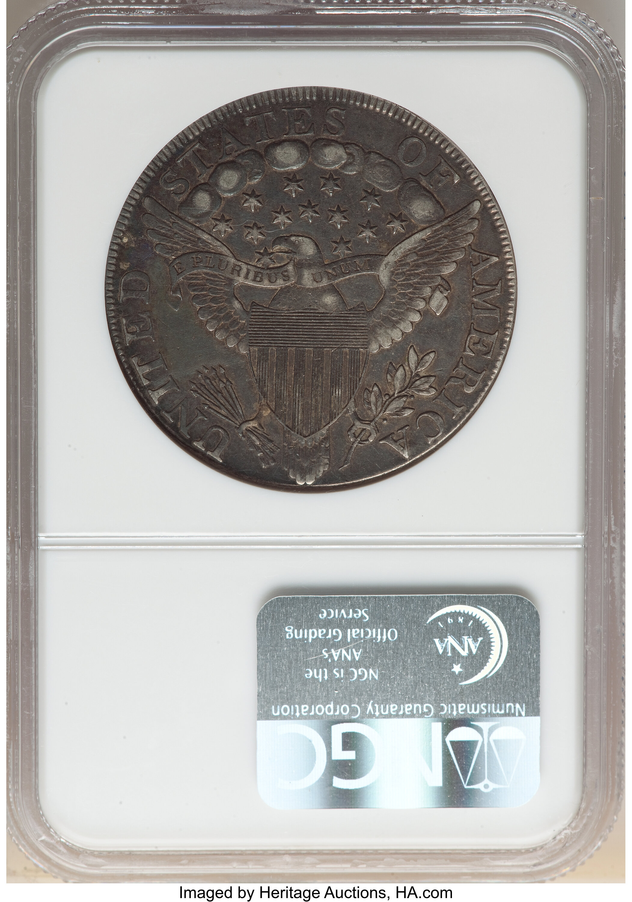 1798 $1  Large Eagle, Pointed 9, 4 Berries, B-8, BB-125 AU50 thumbnail 3