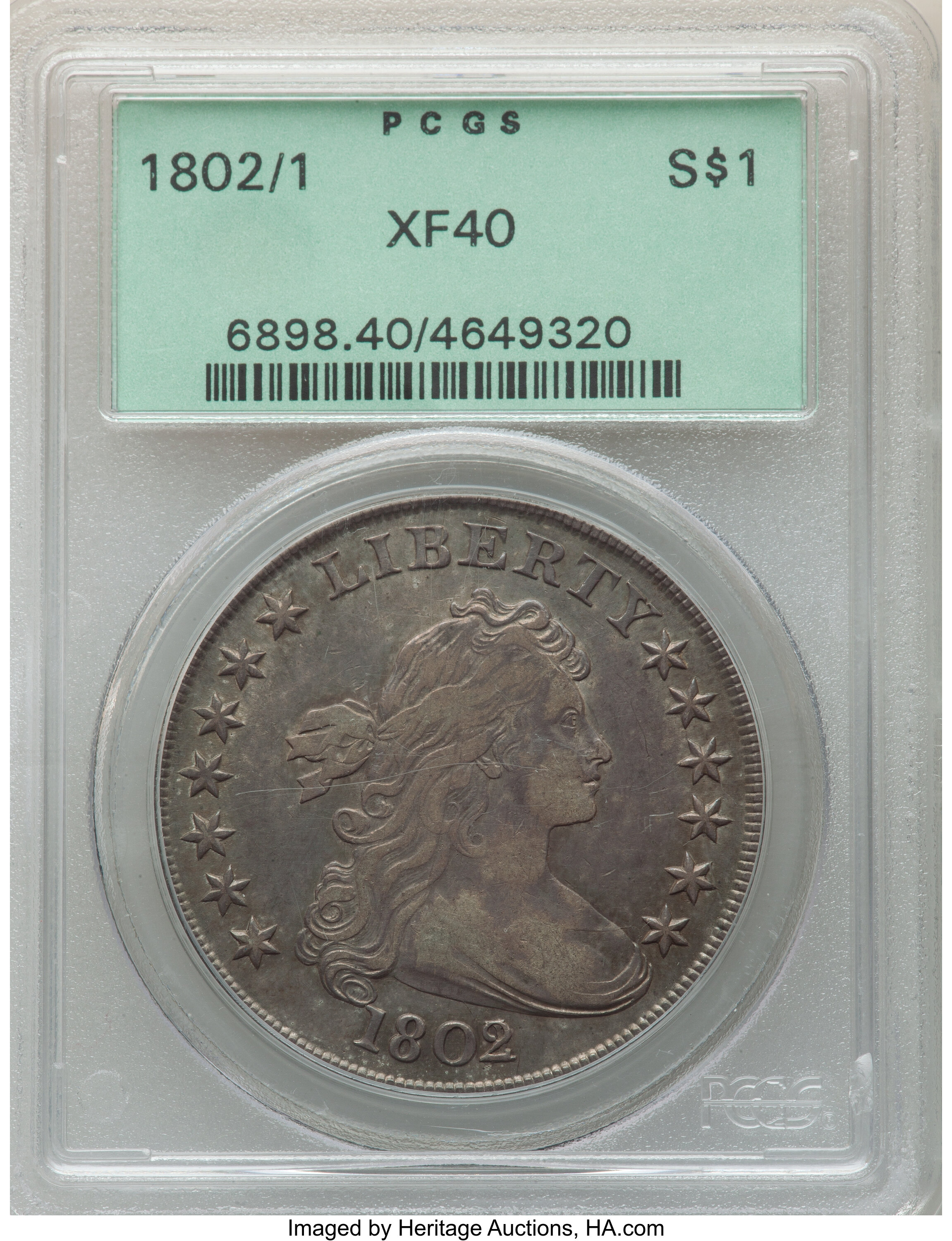 1802/1 $1  Narrow Date, B-4, BB-232 XF40 thumbnail 6