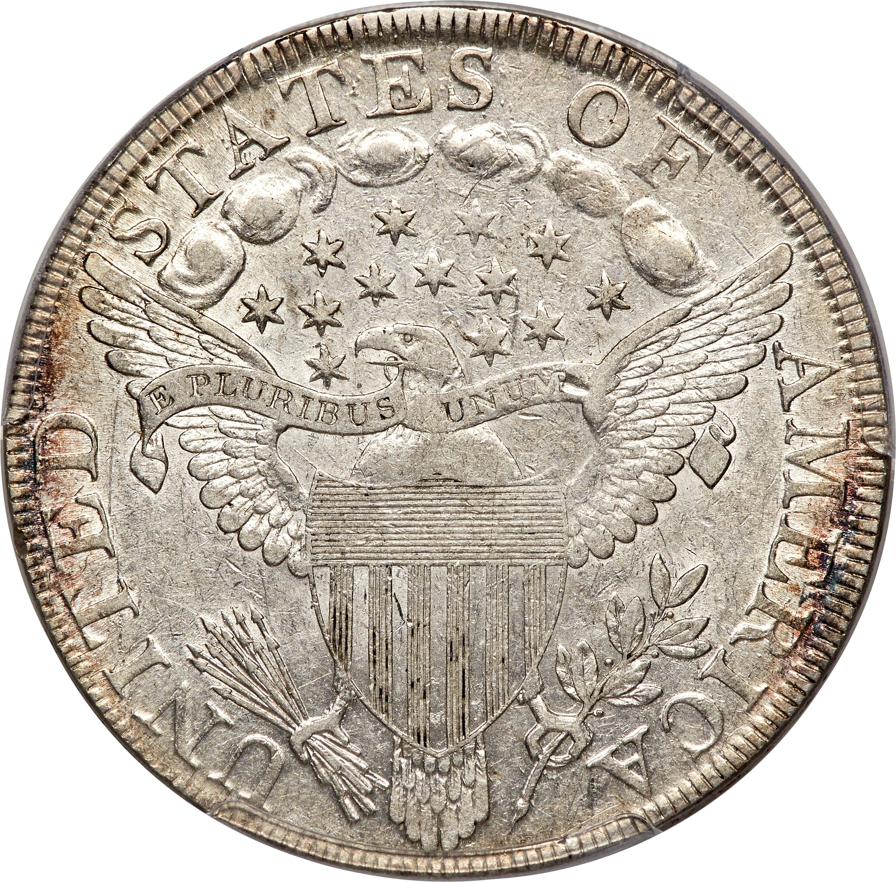 1798 $1  Large Eagle, Pointed 9, Wide Date, B-23, BB-105 AU50 thumbnail 4
