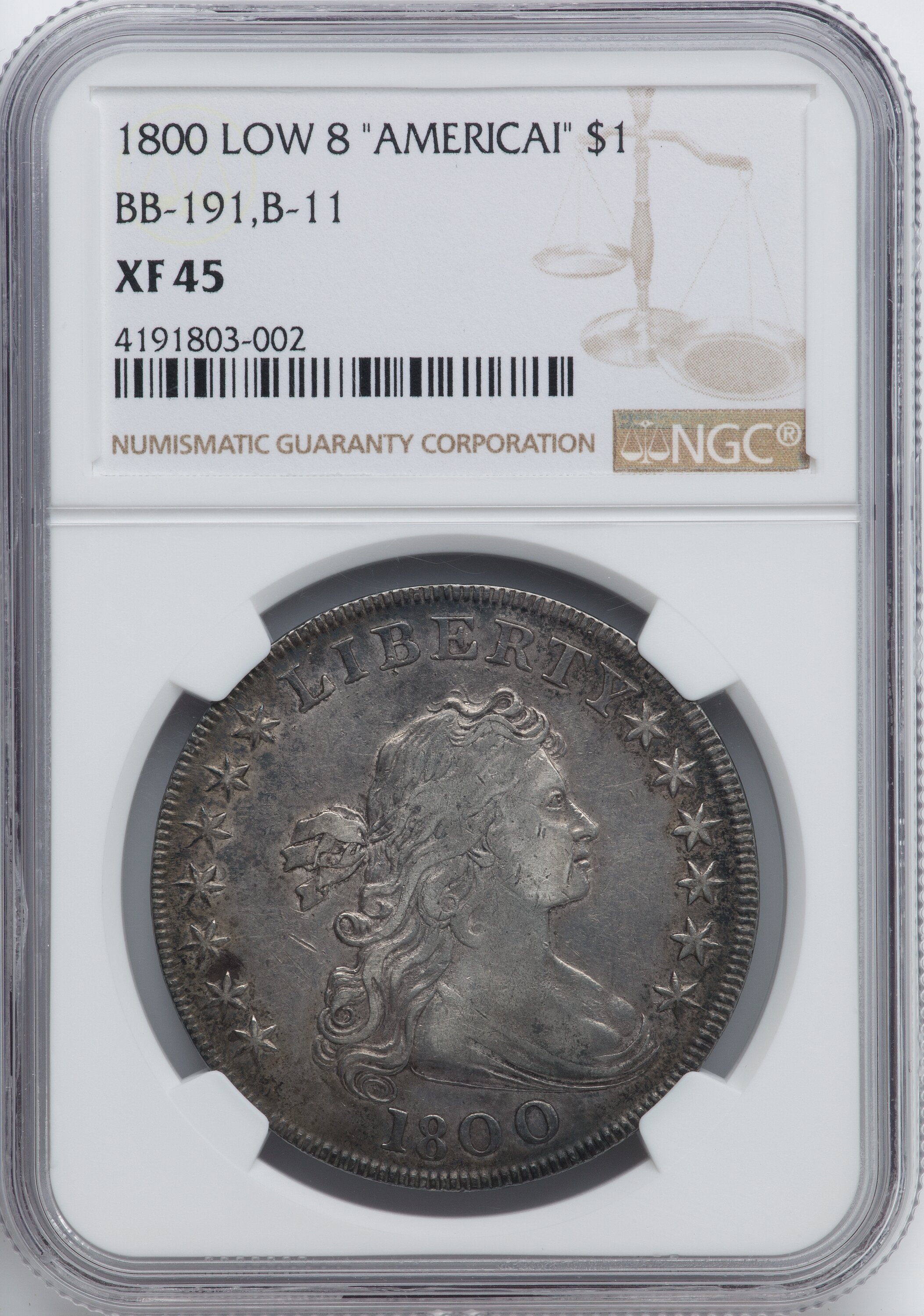 1800 $1  Wide Date, Low 8, AMERICAI MS60 thumbnail 27