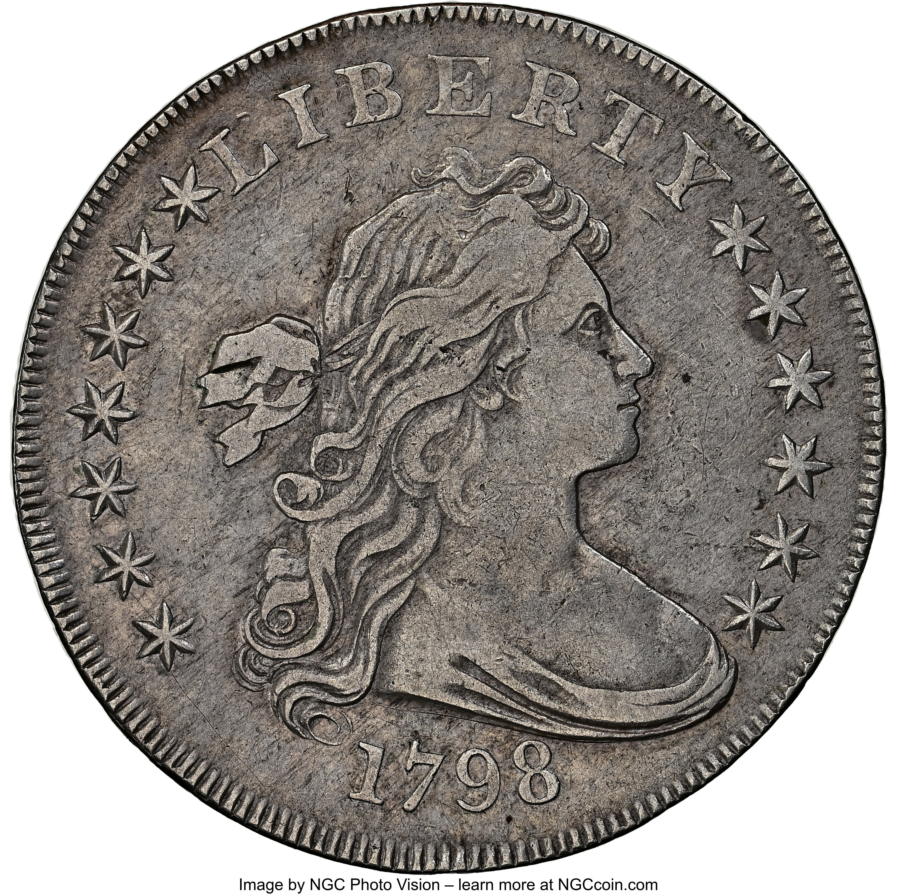 1798 $1  Large Eagle, Pointed 9, Close Date, B-9, BB-121 VF25 thumbnail 26