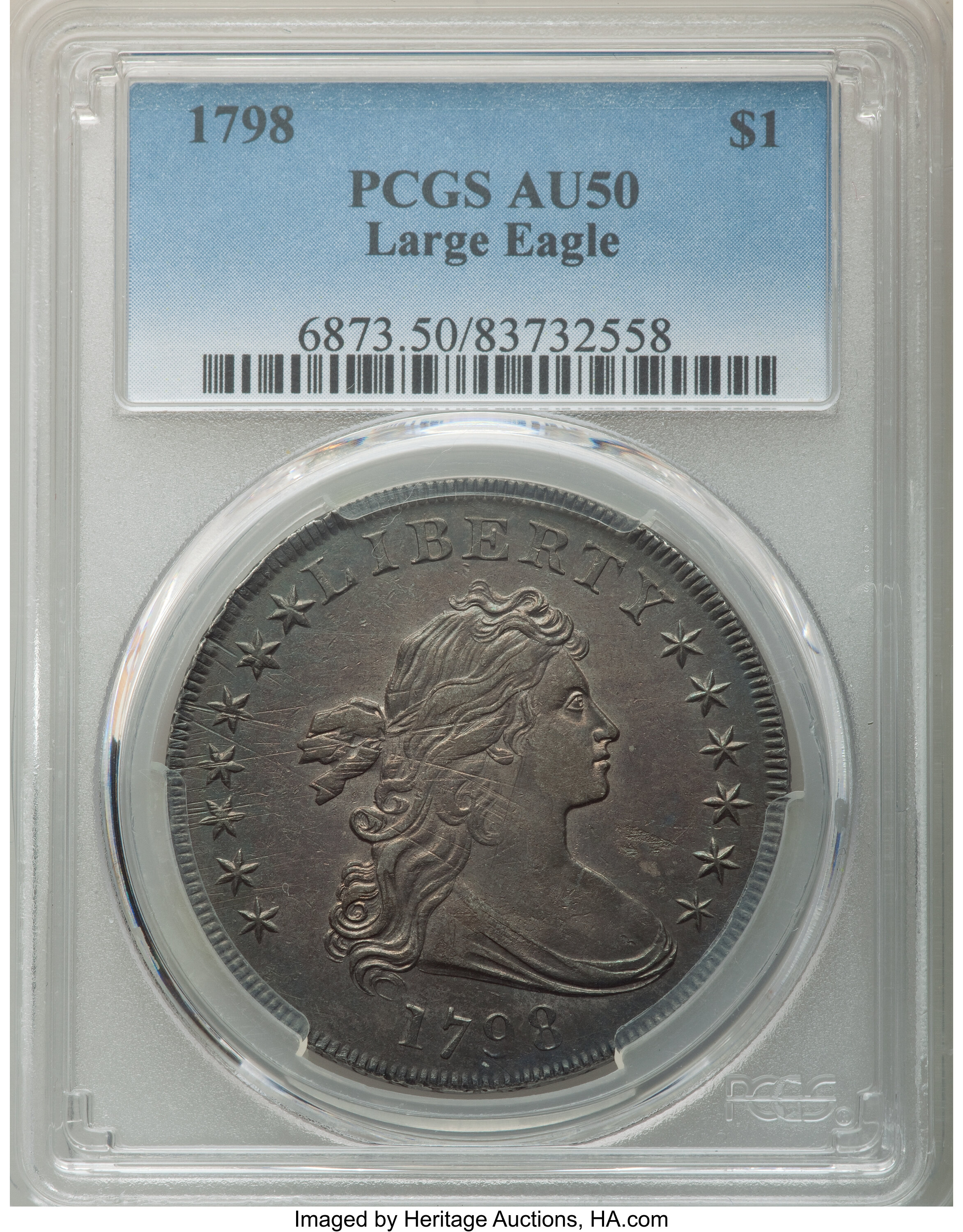 1798 $1  Large Eagle, Pointed 9, Wide Date, B-15, BB-112 MS63 thumbnail 27