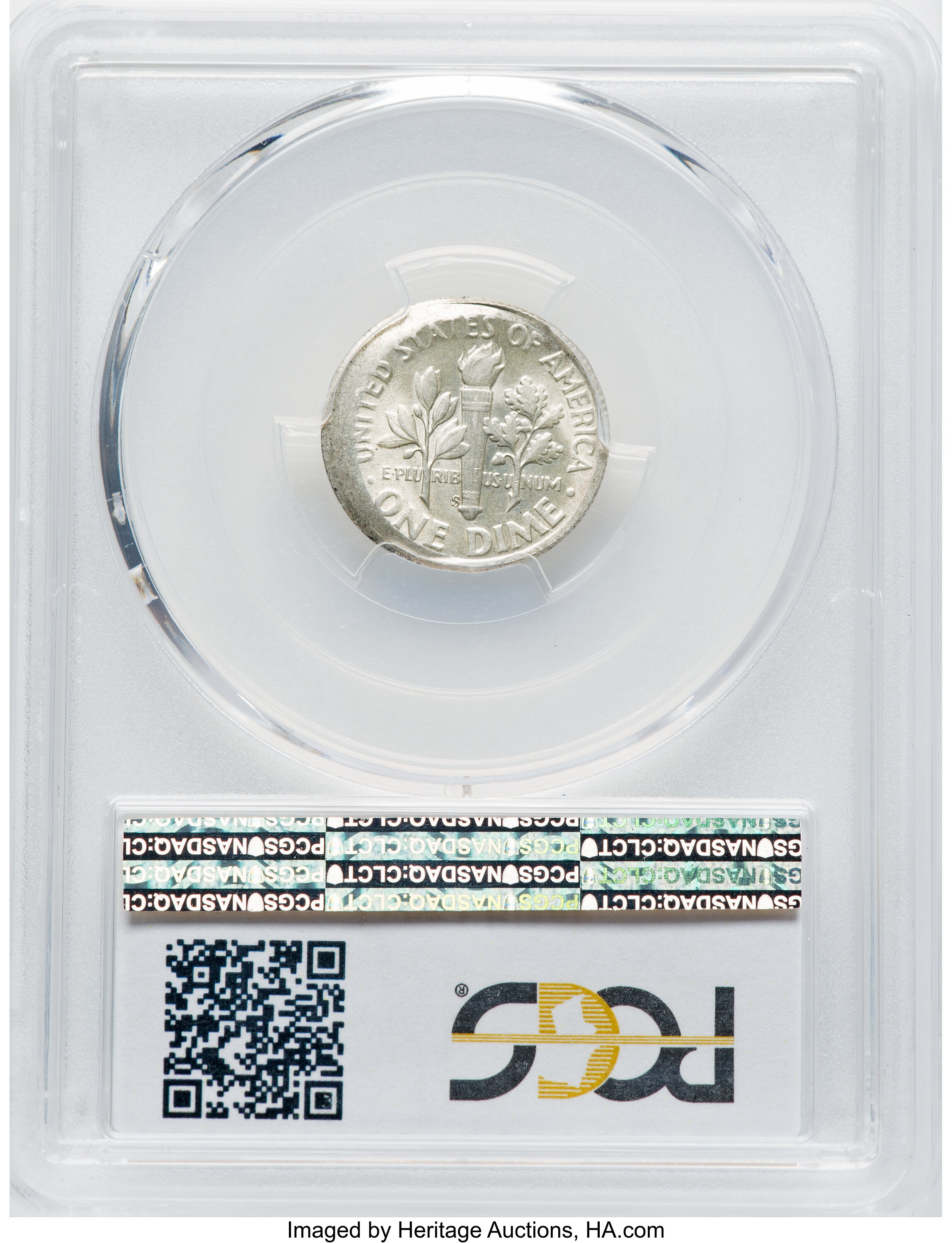 1954-S 10c VF20 CAC thumbnail 2
