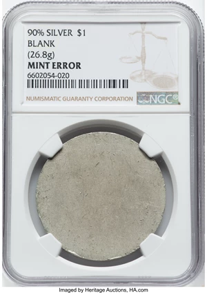 image for: No Date $1 -- 90% Silver, Blank (26.8 g) -- NGC....