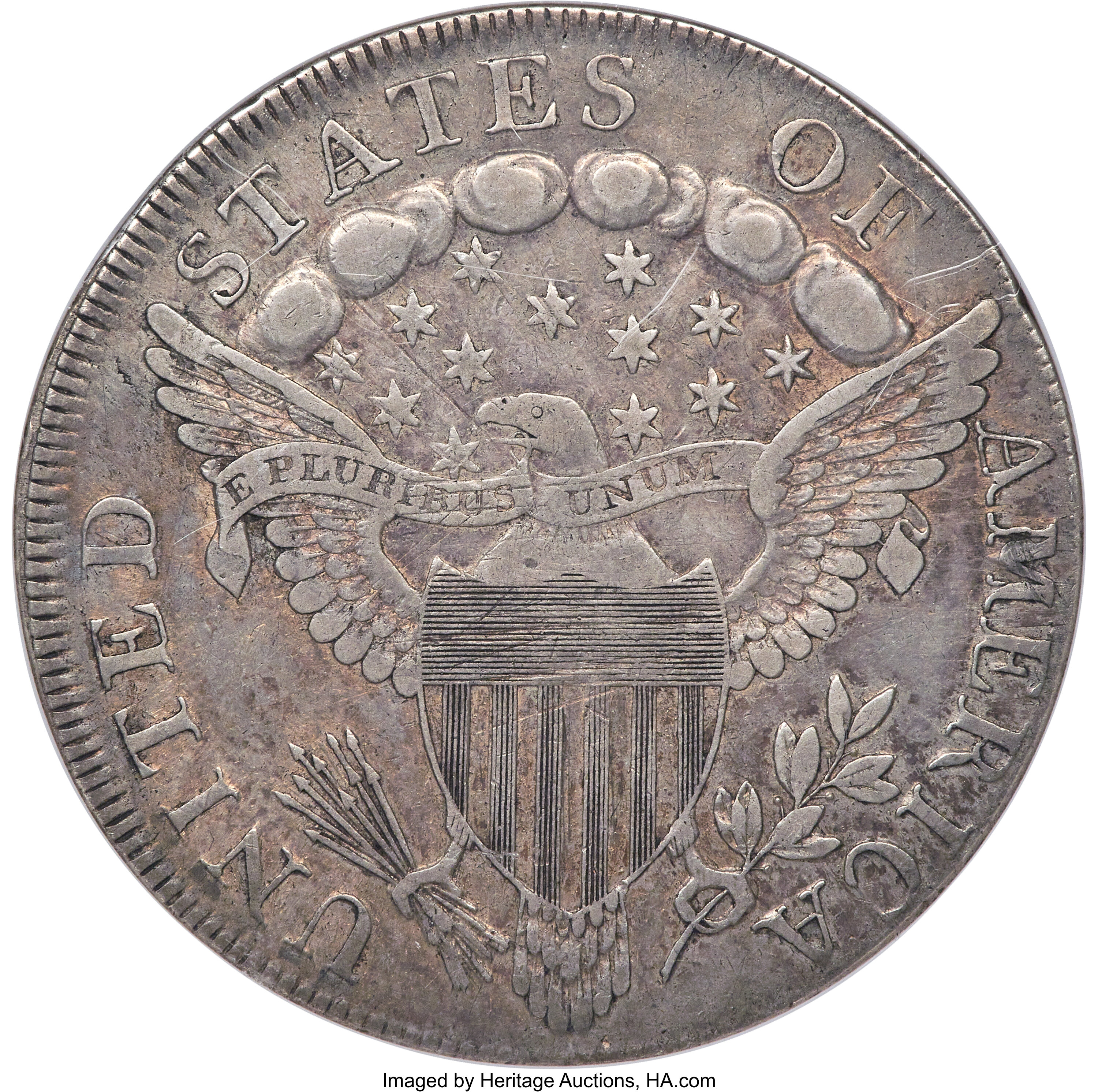 1798 $1  Large Eagle, Knob 9, 10 Arrows, 5 Vertical Lines, B-6, BB-96 VG10 thumbnail 21