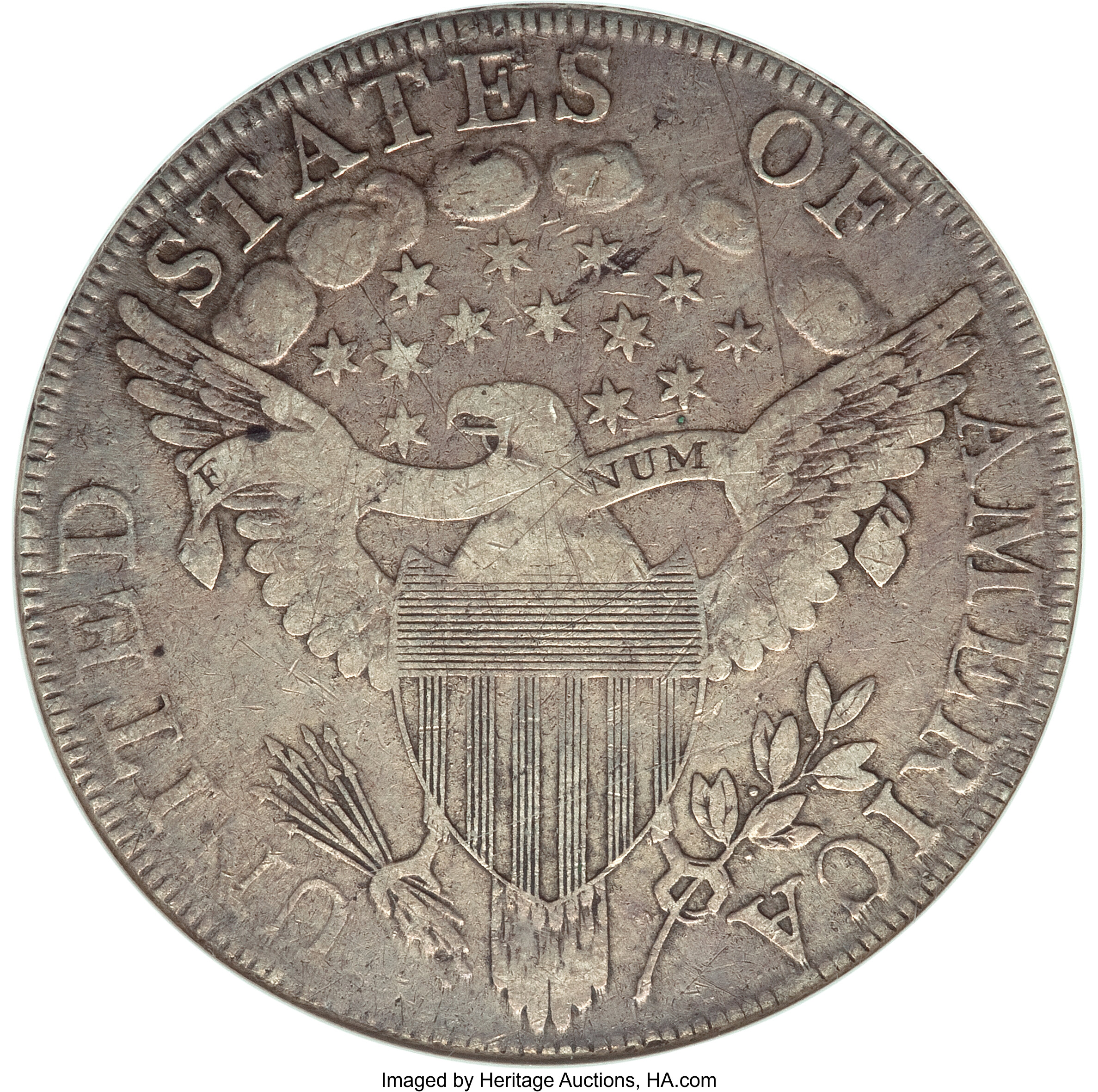 1798 $1  Large Eagle, Pointed 9, 10 Arrows, B-13, BB-108 AG3 CAC thumbnail 18