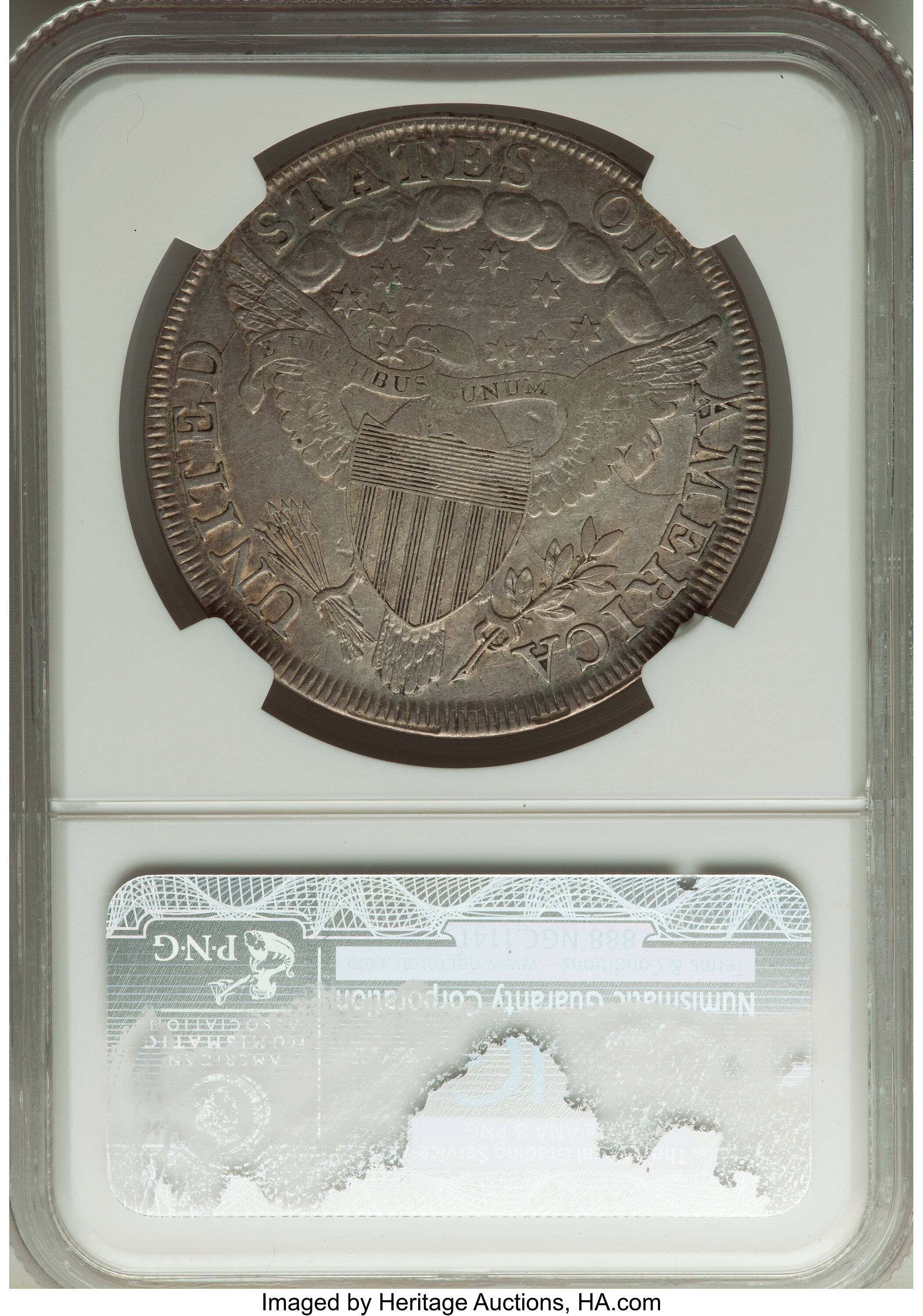 1798 $1  Large Eagle, Pointed 9, Close Date, B-30, BB-116 F15 CAC thumbnail 4