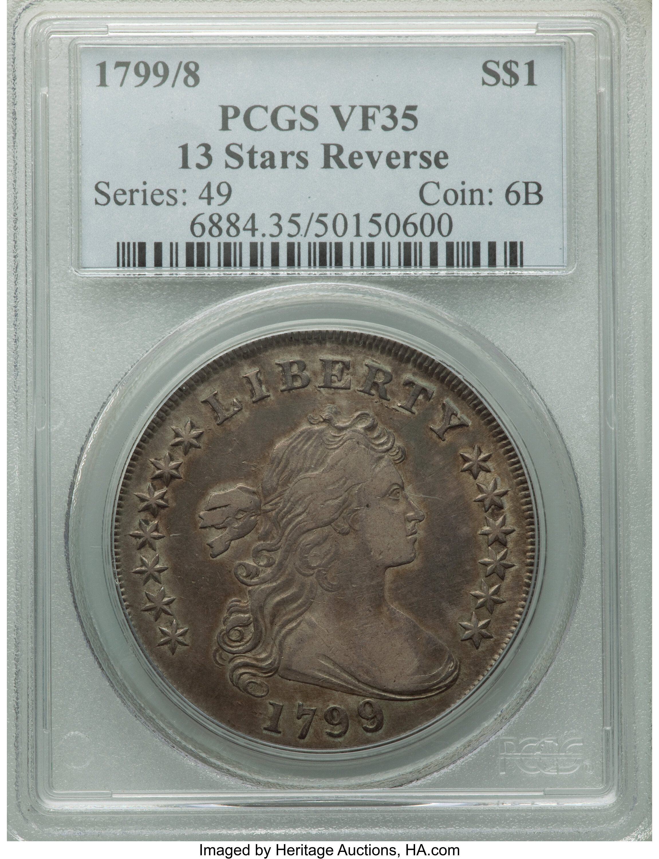 1799/8 $1  13 Stars Reverse VF35 thumbnail 4