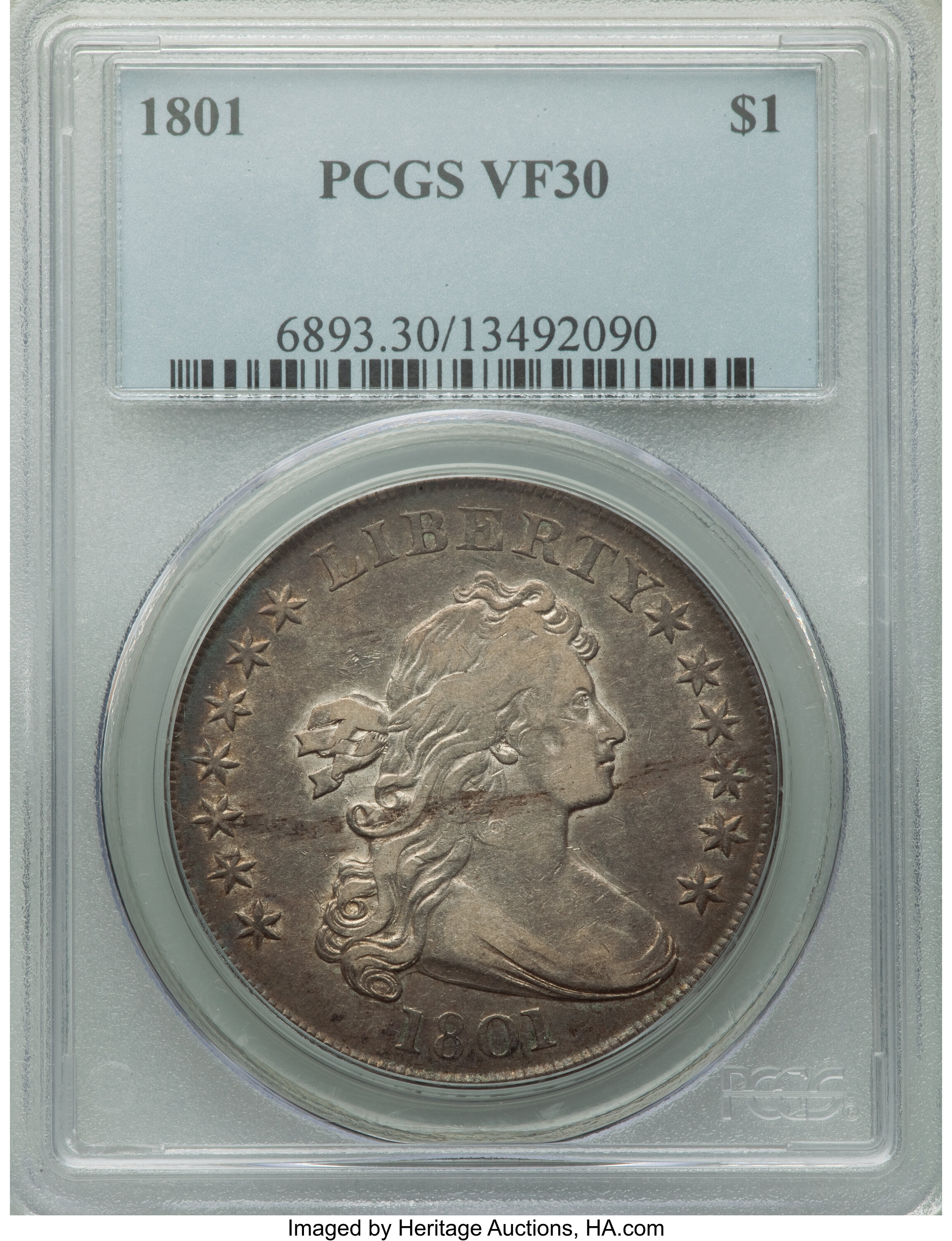 1801 $1  B-2, BB-212 VG10 CAC thumbnail 20