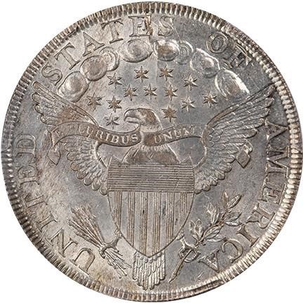1798 $1  Large Eagle, Pointed 9, Wide Date MS62 thumbnail 2