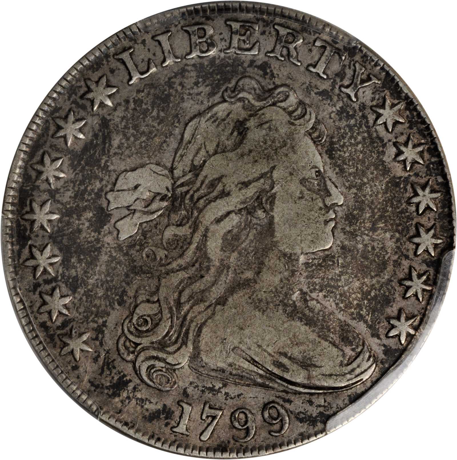1799 Draped Bust Silver Dollar. BB-165, B-8. Rarity-3. BB Die State I. VF-20 (PCGS).