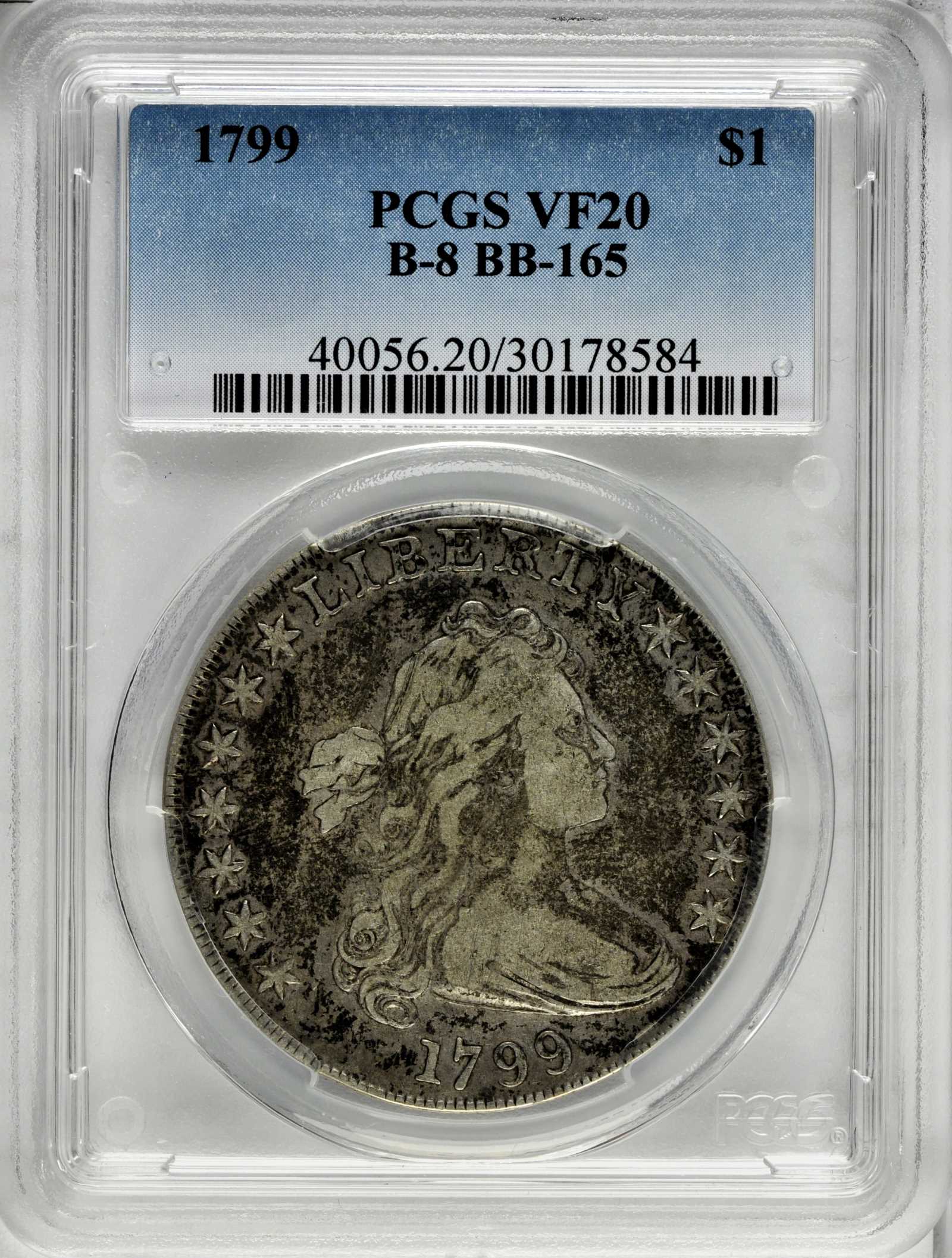1799 $1  7x6 Stars, B-8, BB-165 AG3 thumbnail 9