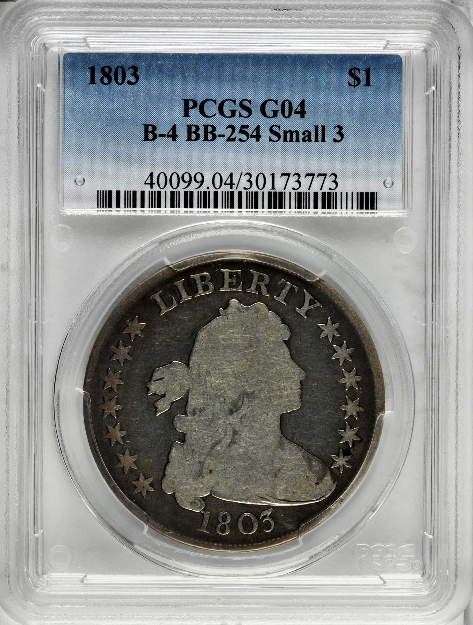 1803 $1  Small 3, B-4, BB-254 F12 thumbnail 14